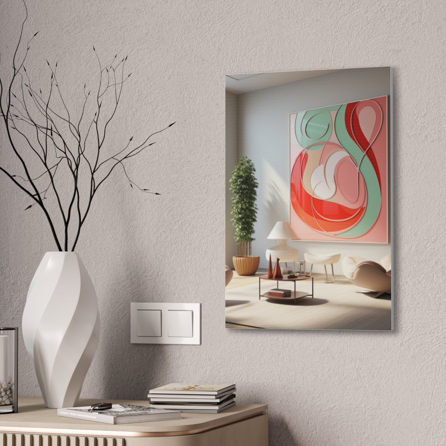 Timeless Elegance: Refined Pink Hues Canvas Print for Sophisticated Living Spaces