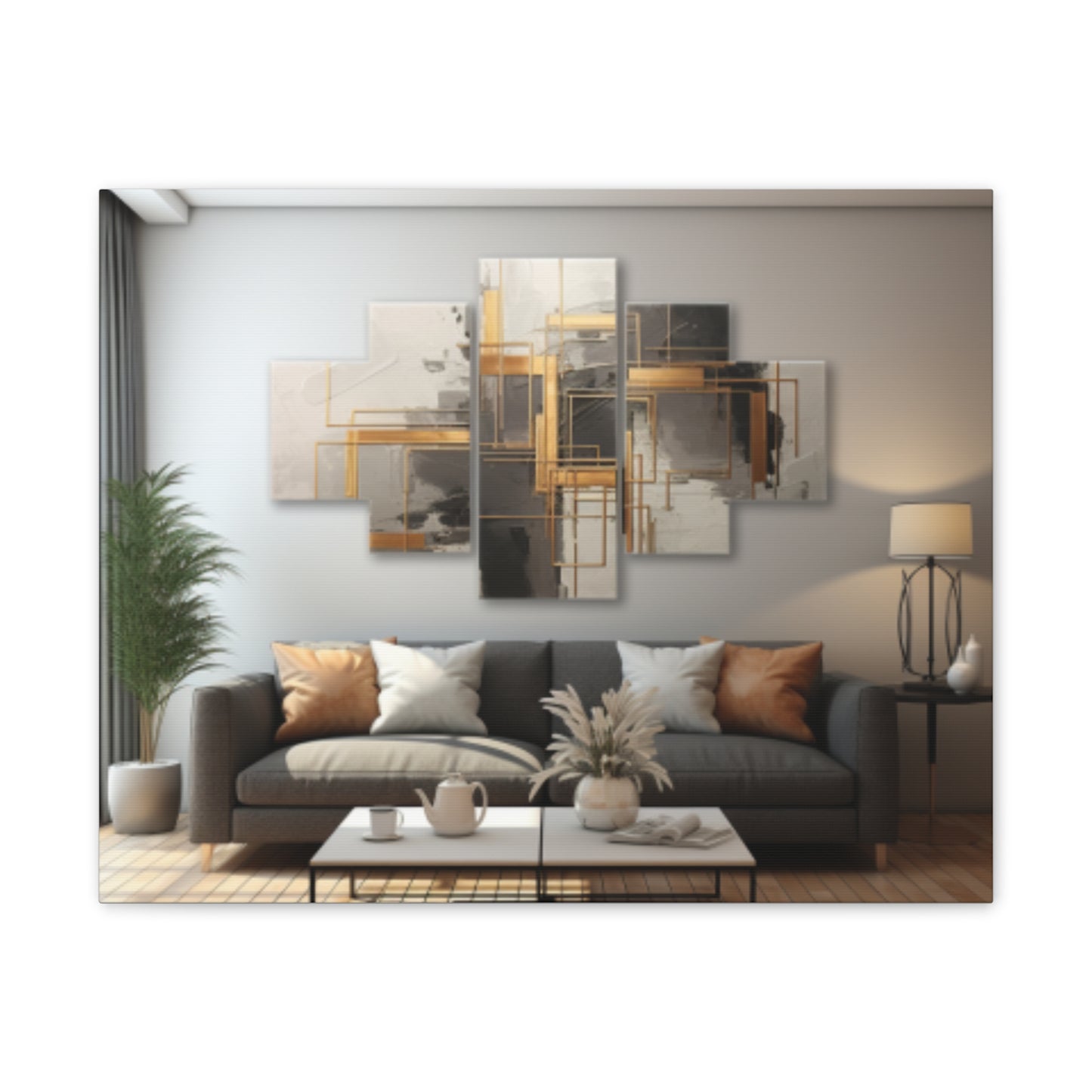 Gold and Black  Elegance: A Symphony of Sophistication Canvas Print