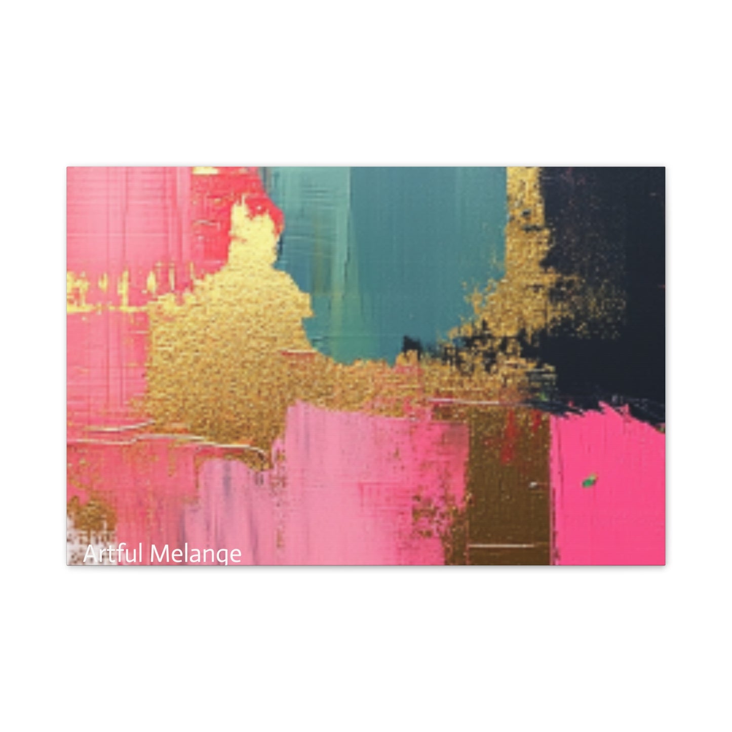 Acrylic Abstract Canvas Print - Homage to the Divine Nine/Pink Green Black and Gold 5