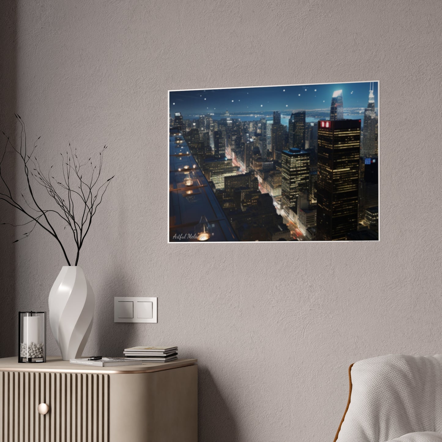 Skyline Vista: Hyper-Realistic 3D Cityscape Posters