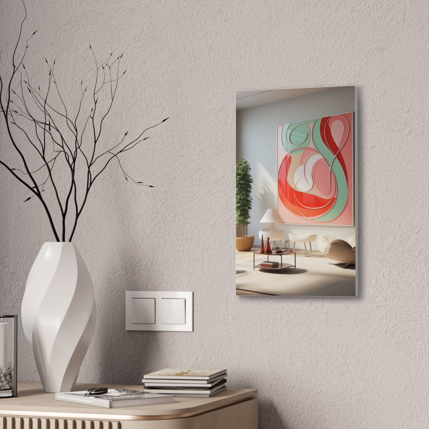 Timeless Elegance: Refined Pink Hues Canvas Print for Sophisticated Living Spaces