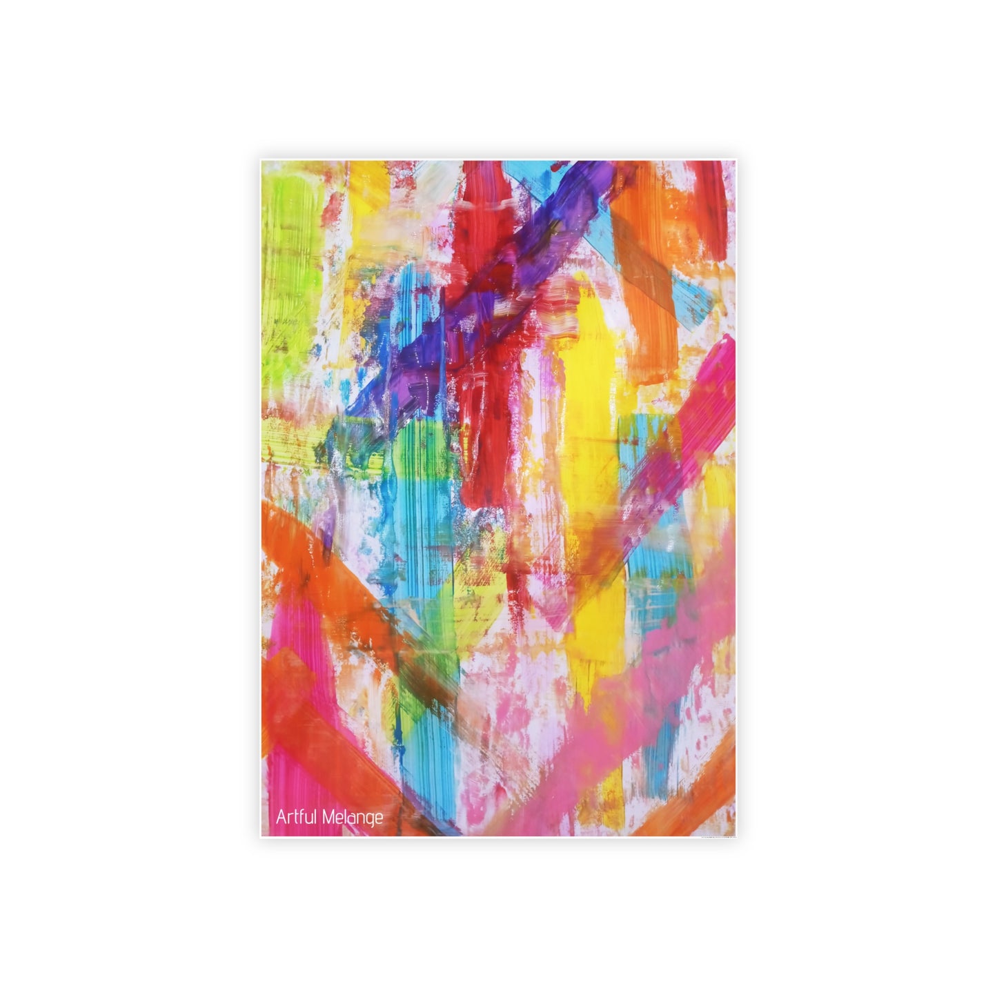 Gleaming Acrylic Abstract Poster: A Spectrum of Colorful Elegance