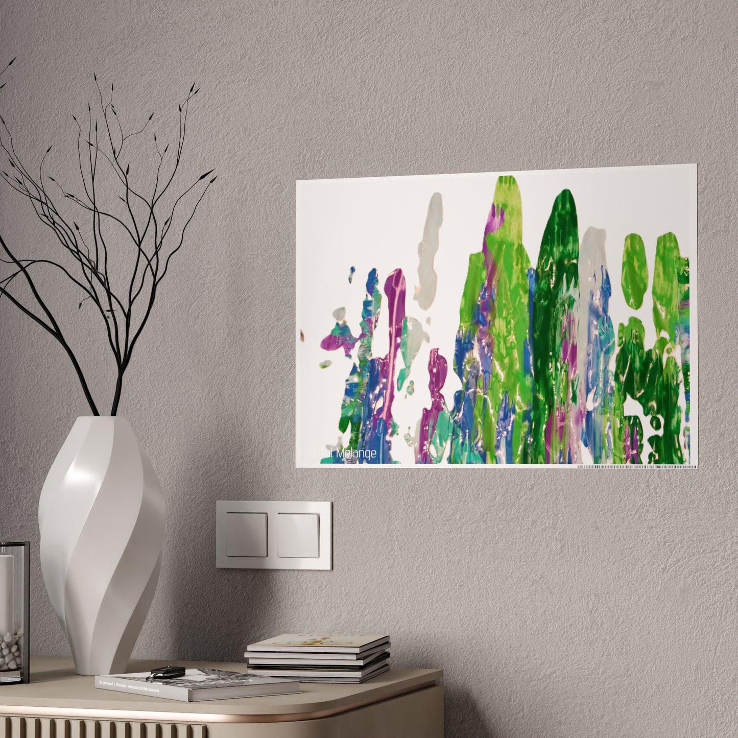 Gleaming Acrylic Abstract Poster: A Spectrum of Colorful Elegance