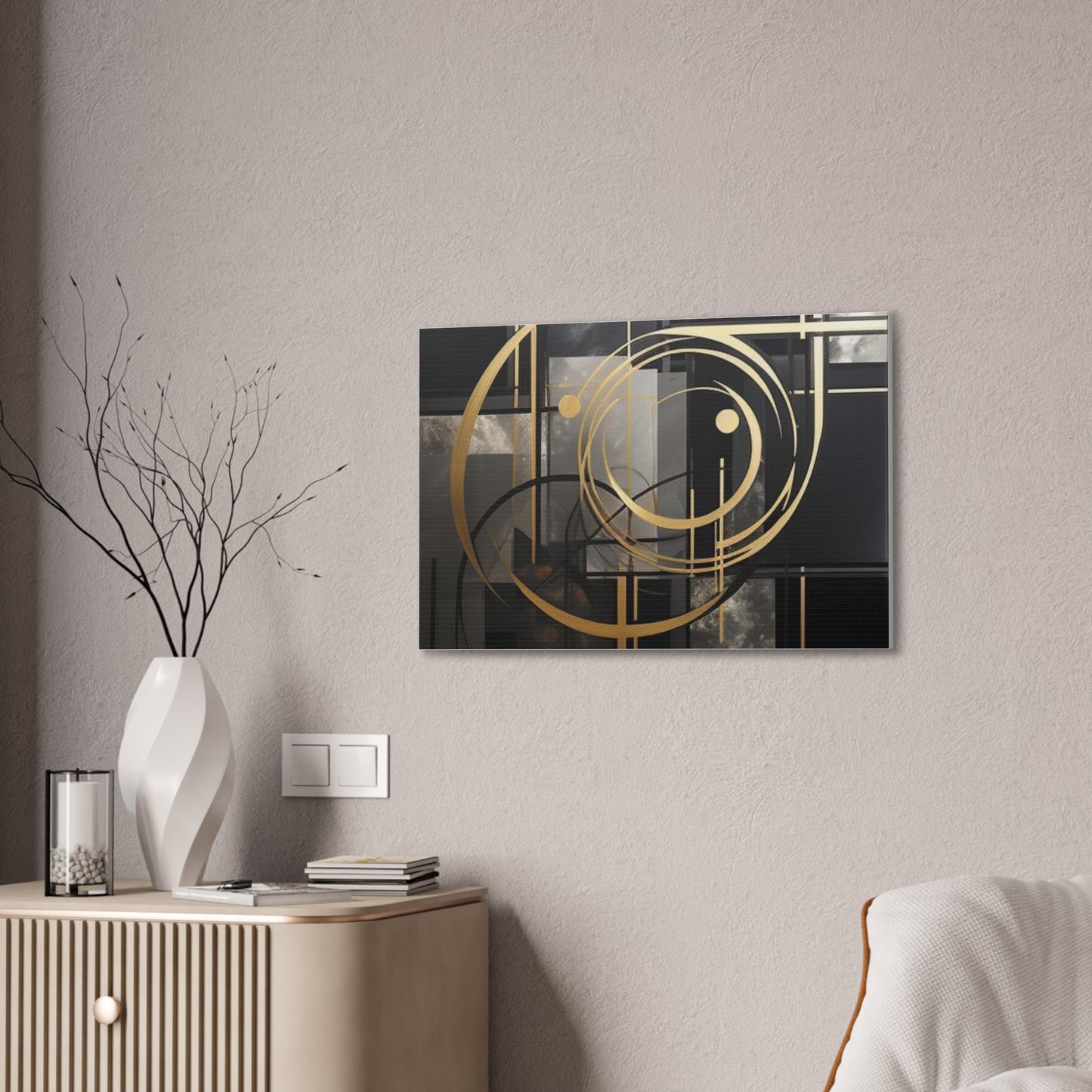 Gold and Black Elegance: A Symphony of Sophistication Canvas Print