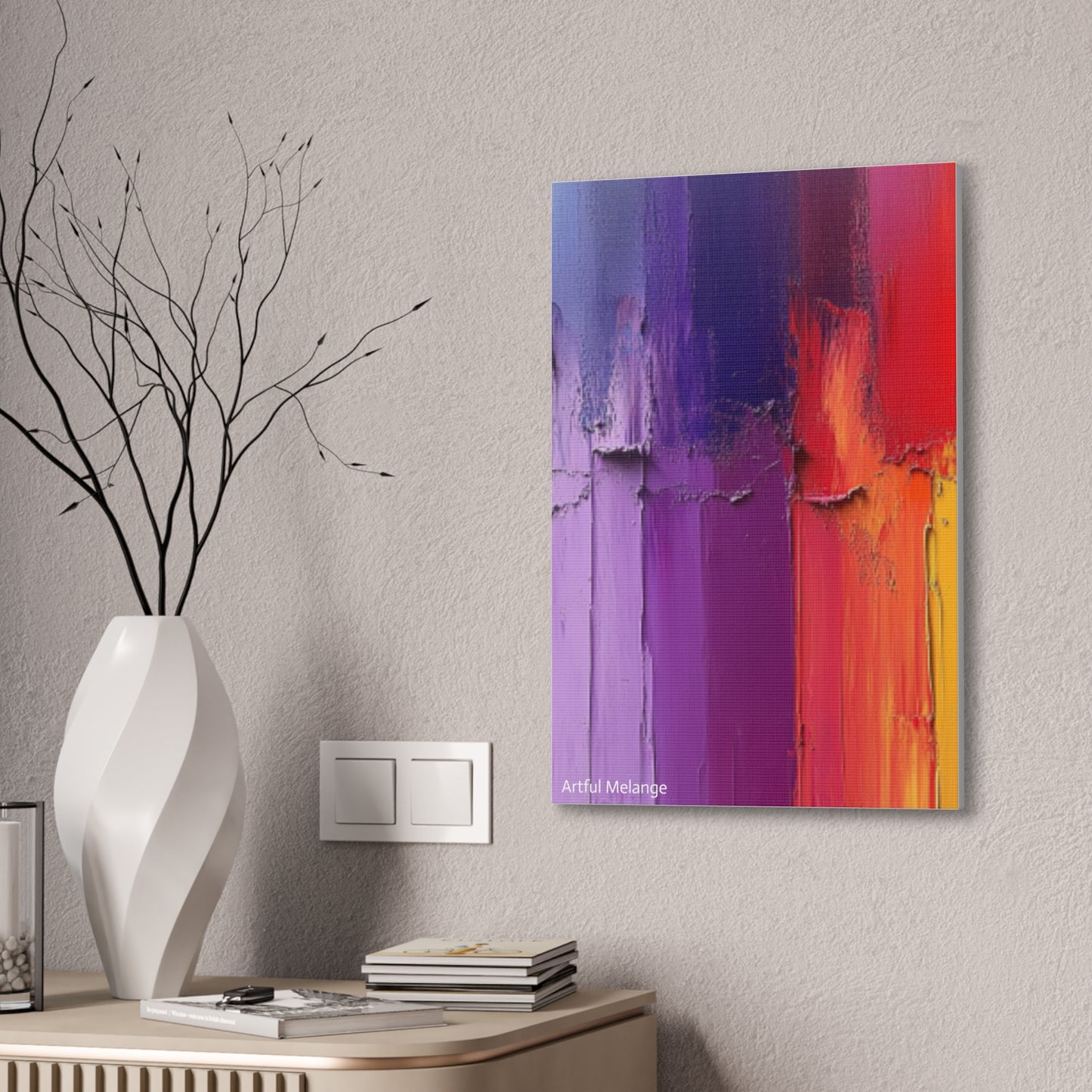 Acrylic Abstract Canvas Print - Homage to the Divine Nine/Red White Purple and Gold 4