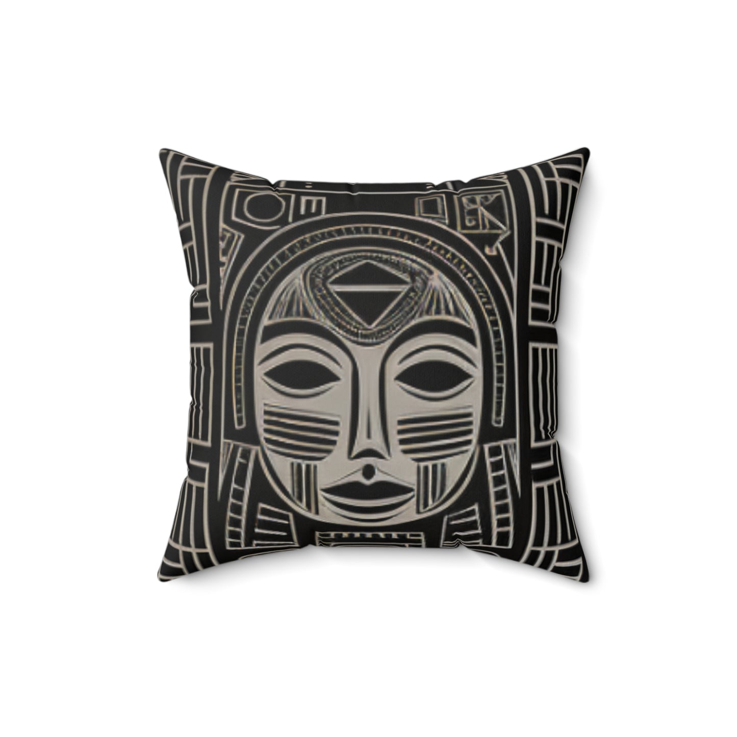 African Mud Cloth Design Square Pillow