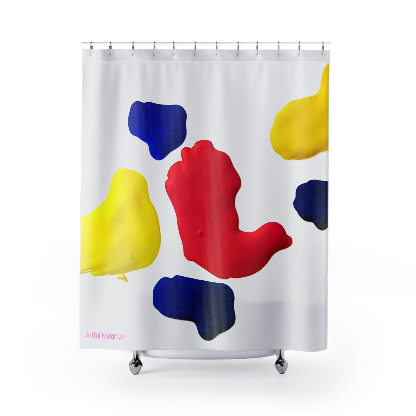 Canvas Cascade: Abstract Acrylic Art Shower Curtain Collection