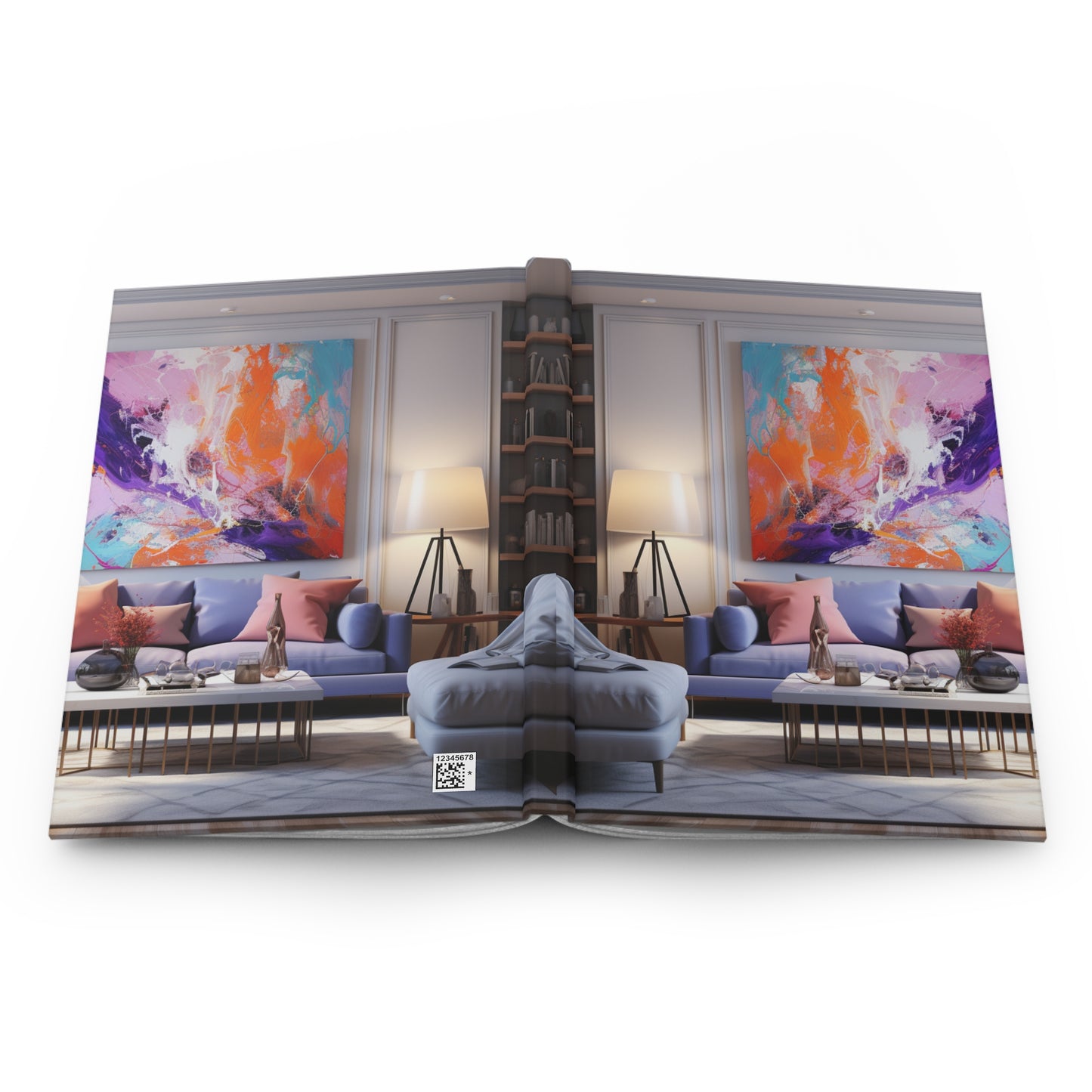 Abstract Elegance: Living Room Harmony Hardcover Journal