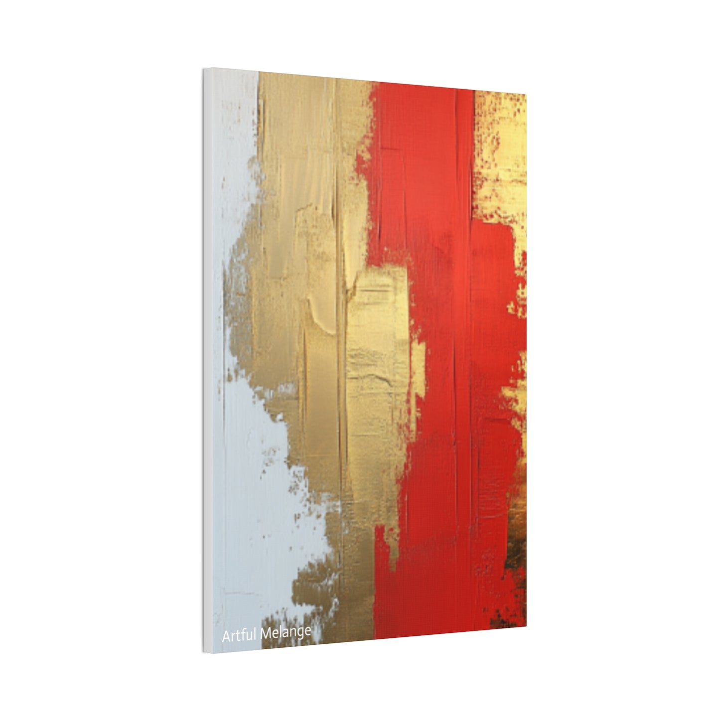 Acrylic Abstract Canvas Print - Homage to the Divine Nine/Red White and Gold 2