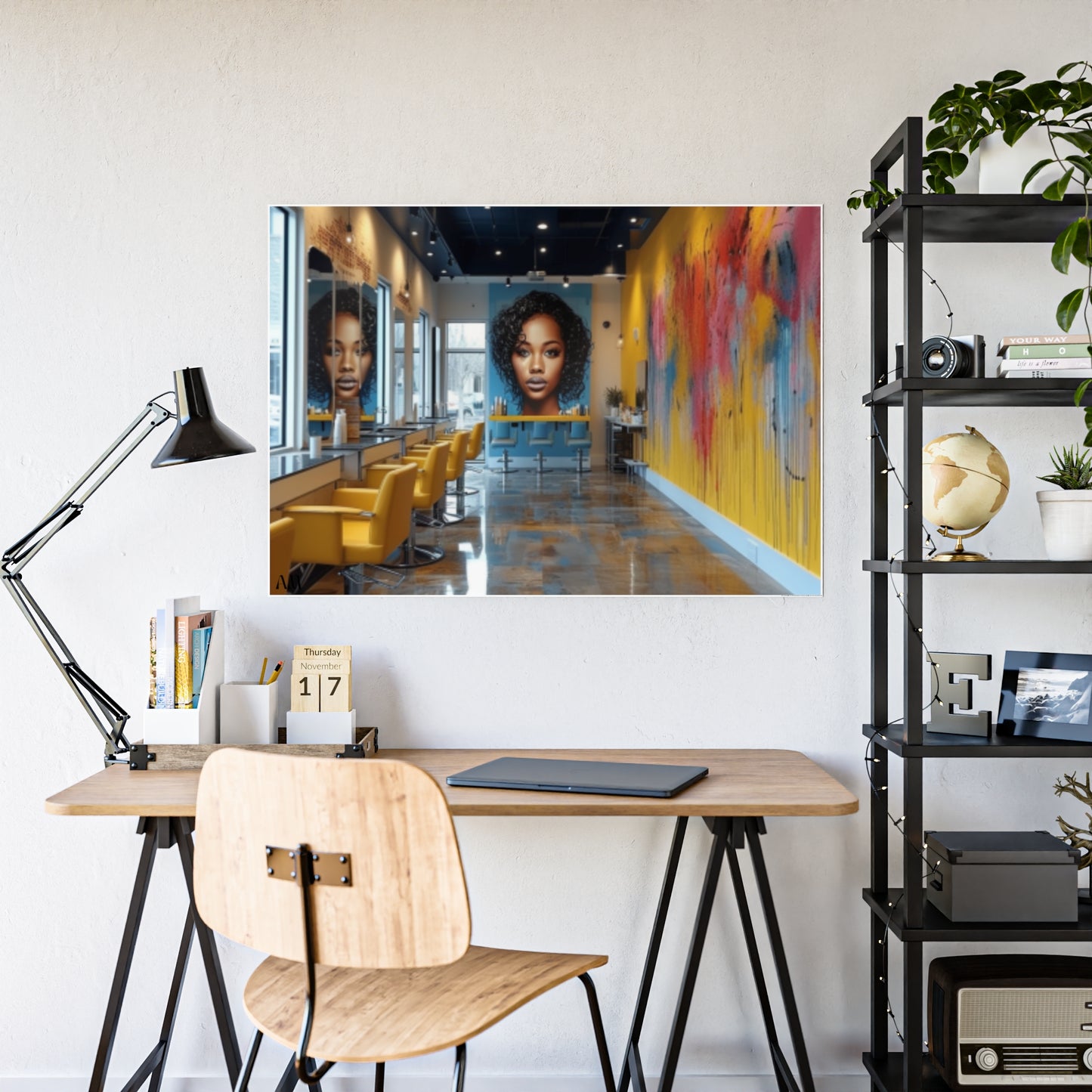 Black Hair Salon Interiors: Poster Prints Celebrating Style