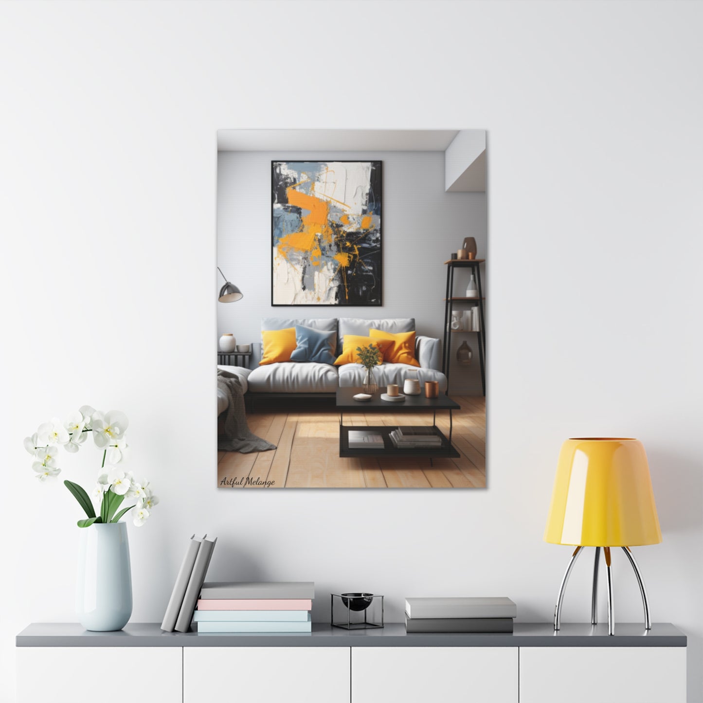 Timeless Elegance: Refined Yellow Hues Canvas Print for Sophisticated Living Spaces