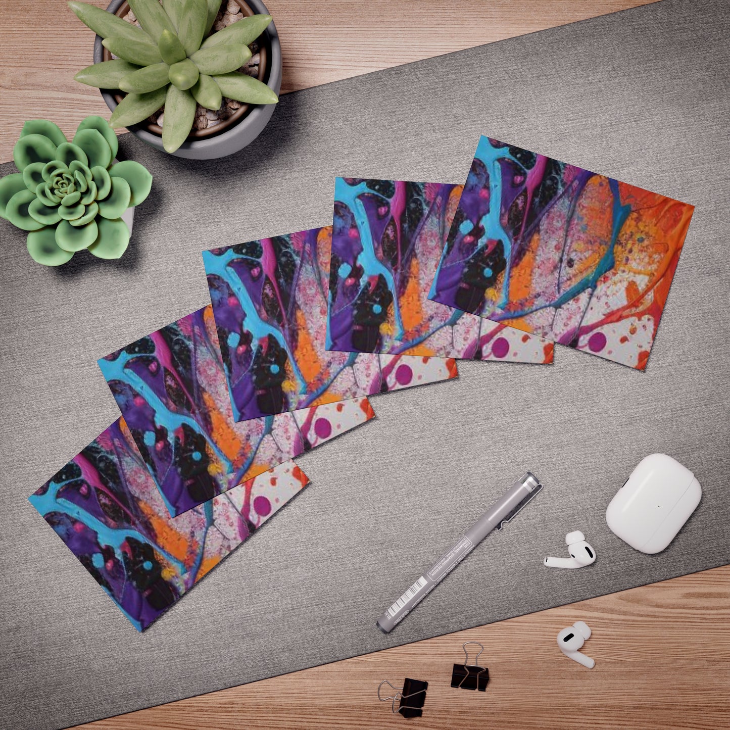 Elegance in Ink:  Abstract Art Note Card Set(5-Pack)