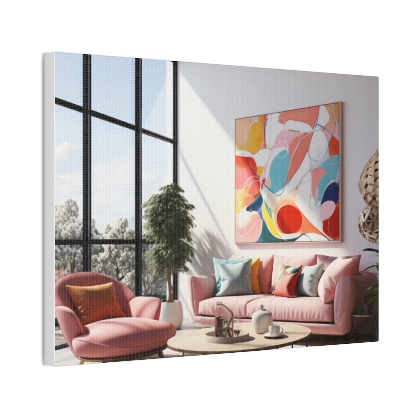 Timeless Elegance: Refined Pink Hues Canvas Print for Sophisticated Living Spaces