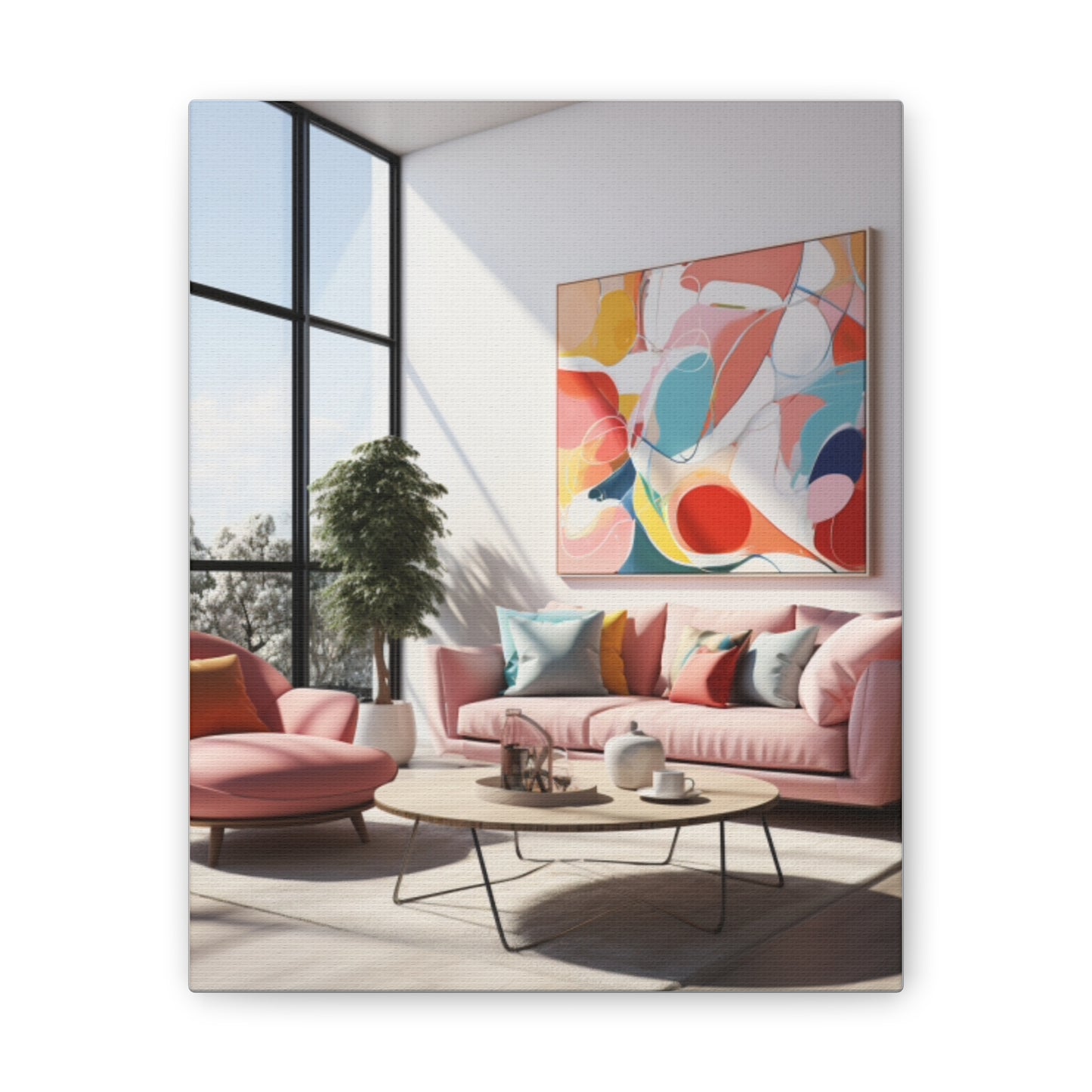 Timeless Elegance: Refined Pink Hues Canvas Print for Sophisticated Living Spaces