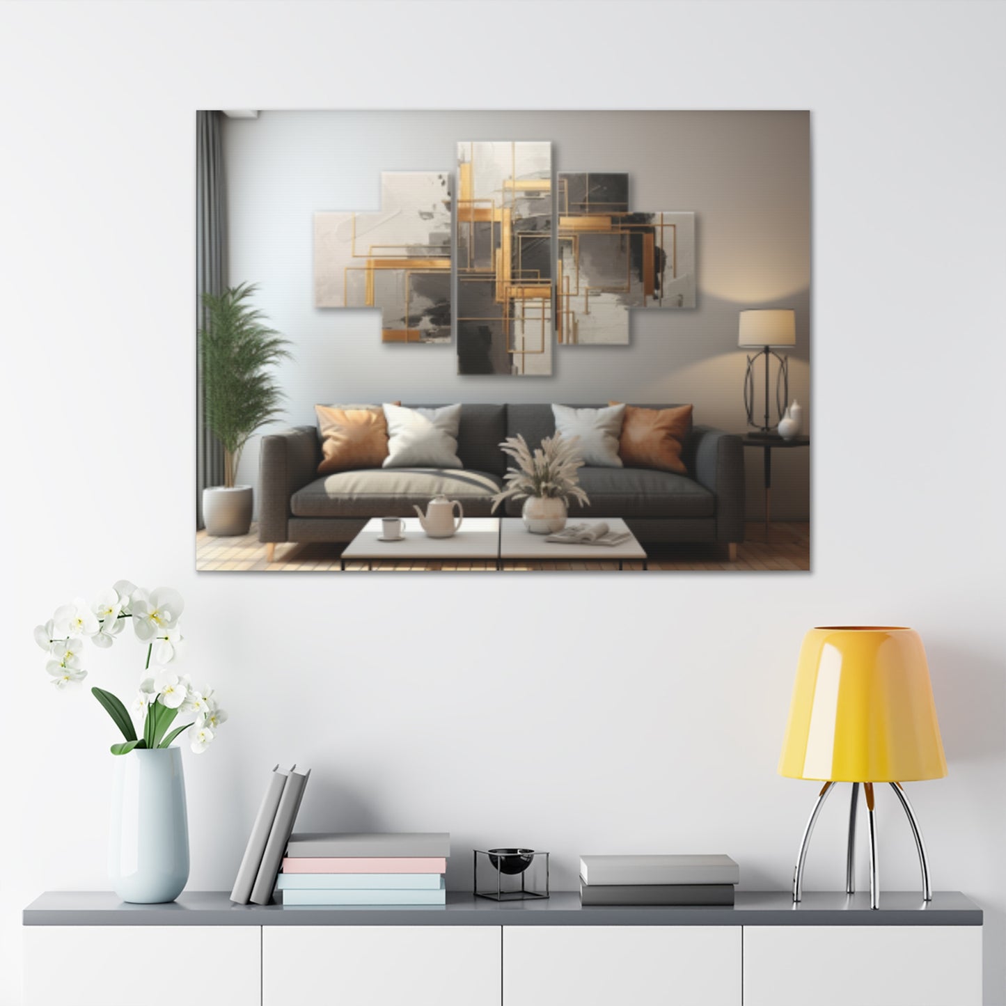 Gold and Black  Elegance: A Symphony of Sophistication Canvas Print