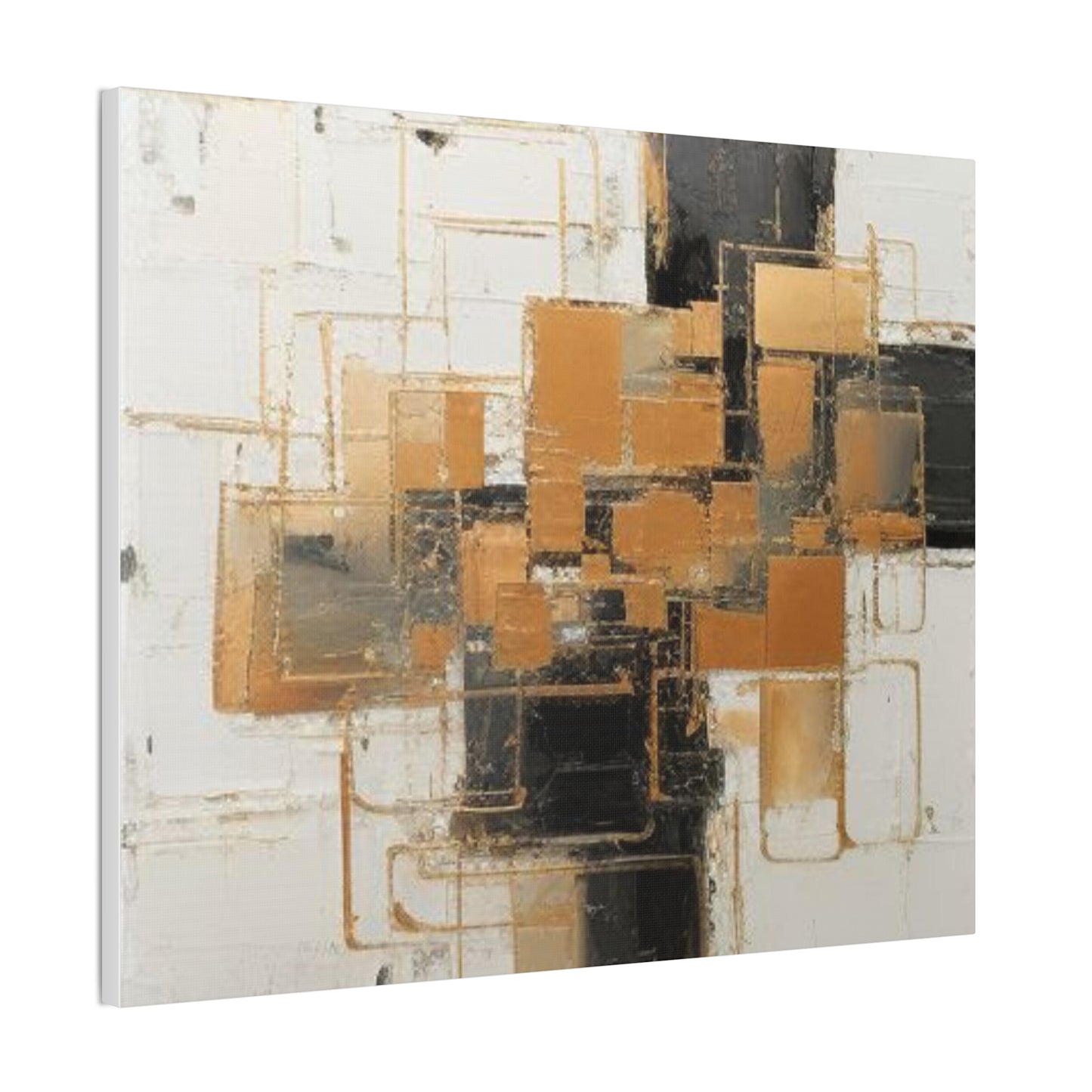 Gold and Black Elegance: A Symphony of Sophistication Canvas Print