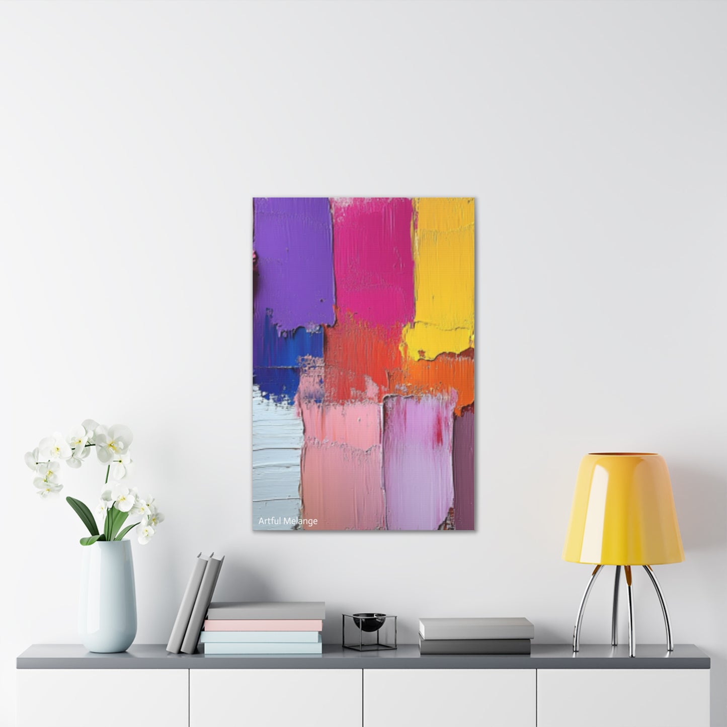 Acrylic Abstract Canvas Print - Homage to the Divine Nine/Gold Purple Pink and Green 4