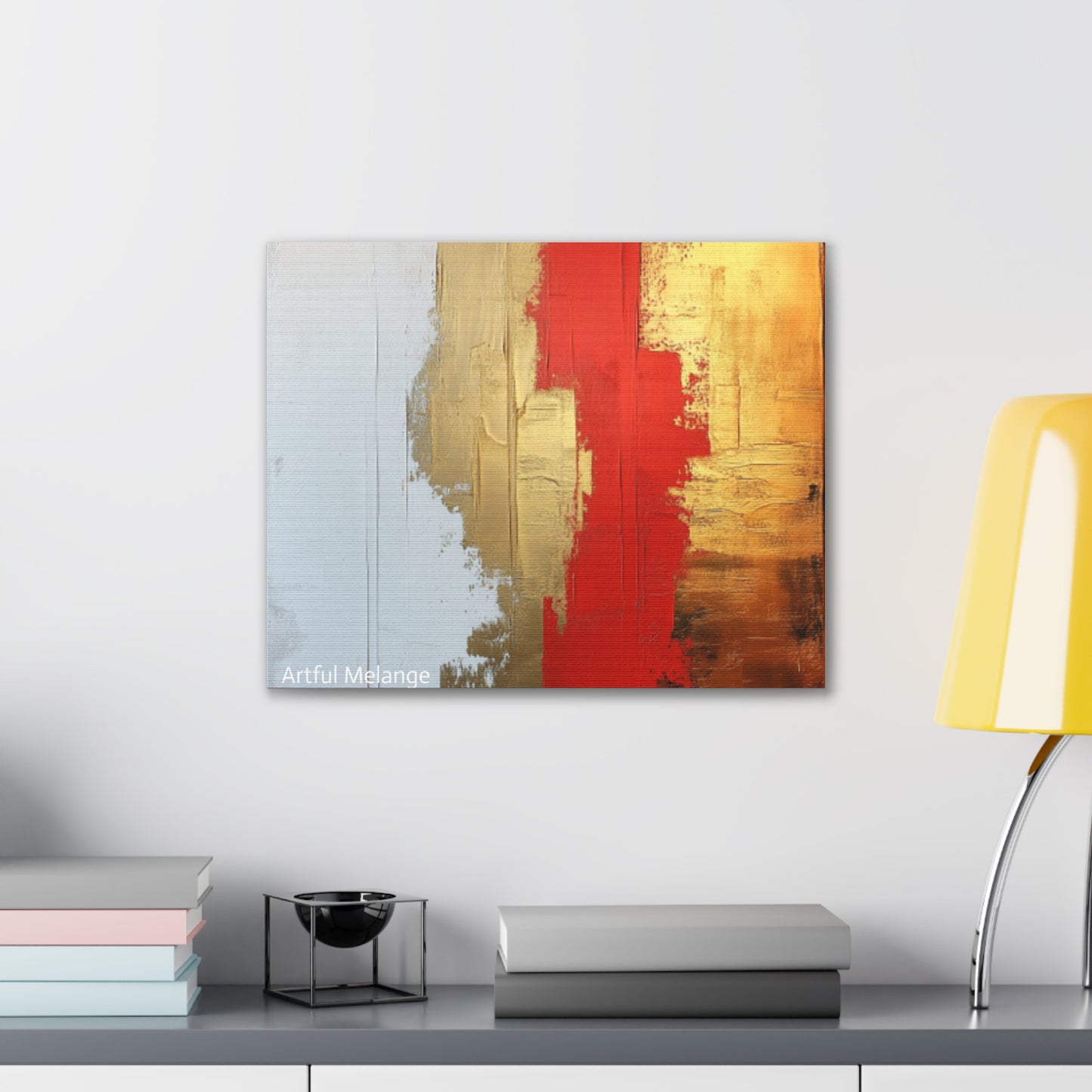 Acrylic Abstract Canvas Print - Homage to the Divine Nine/Red White and Gold 2