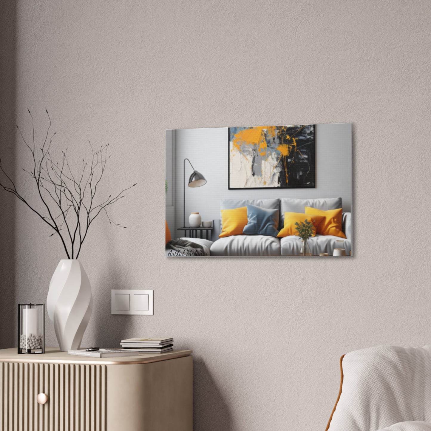 Timeless Elegance: Refined Yellow Hues Canvas Print for Sophisticated Living Spaces