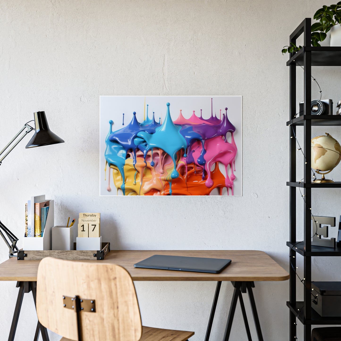 Gleaming Acrylic Abstract Poster: A Spectrum of Colorful Elegance