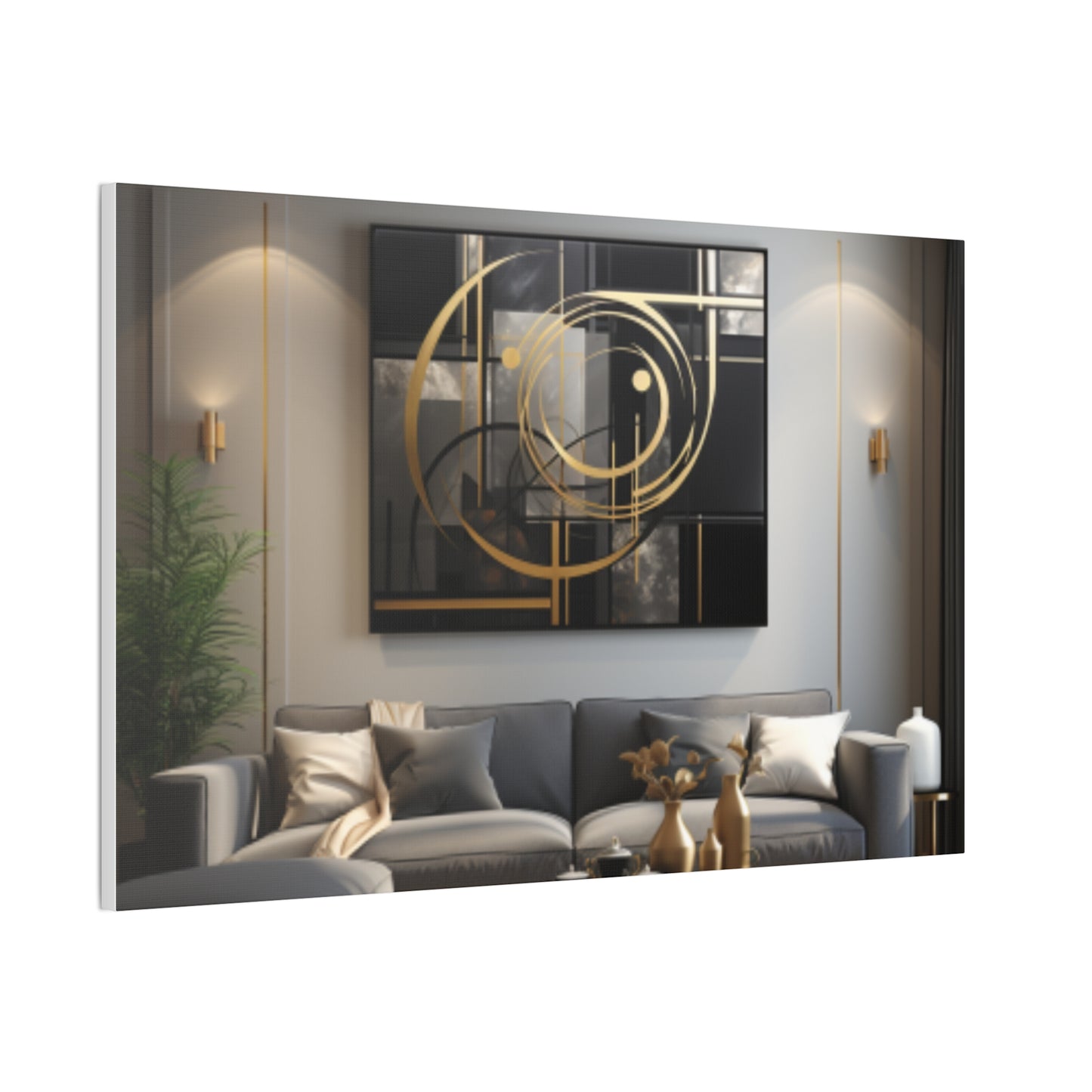 Gold and Black  Elegance: A Symphony of Sophistication Canvas Print