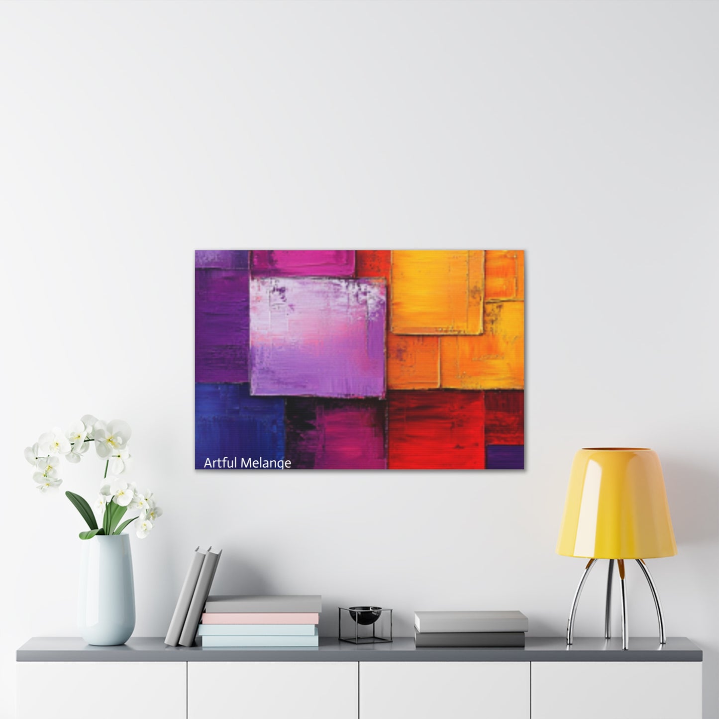 Acrylic Abstract Canvas Print - Homage to the Divine Nine/Red White Purple and Gold 8