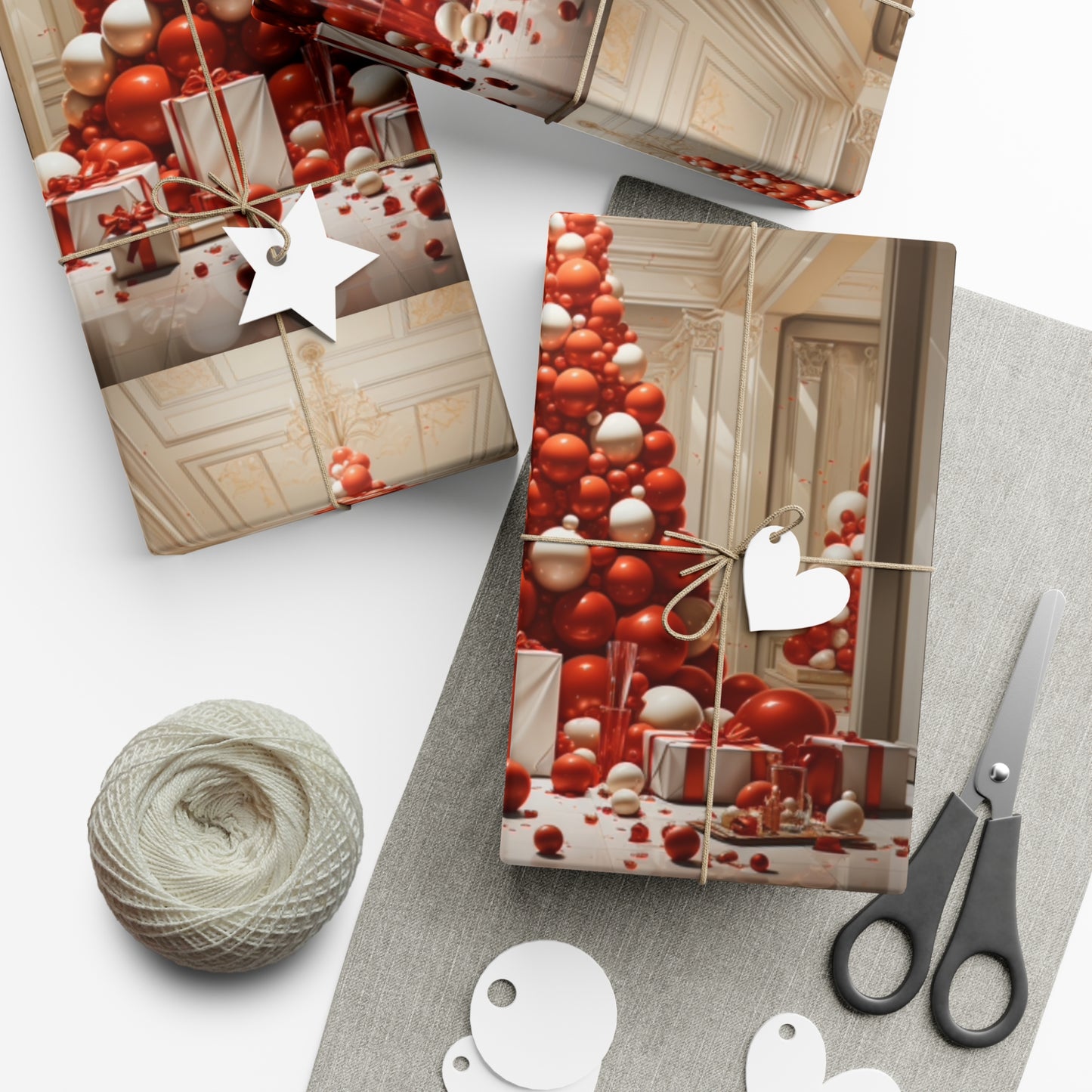 Elegant Red Holiday Wrapping Paper Collection – Elevate Your Gifts with Sophisticated Style