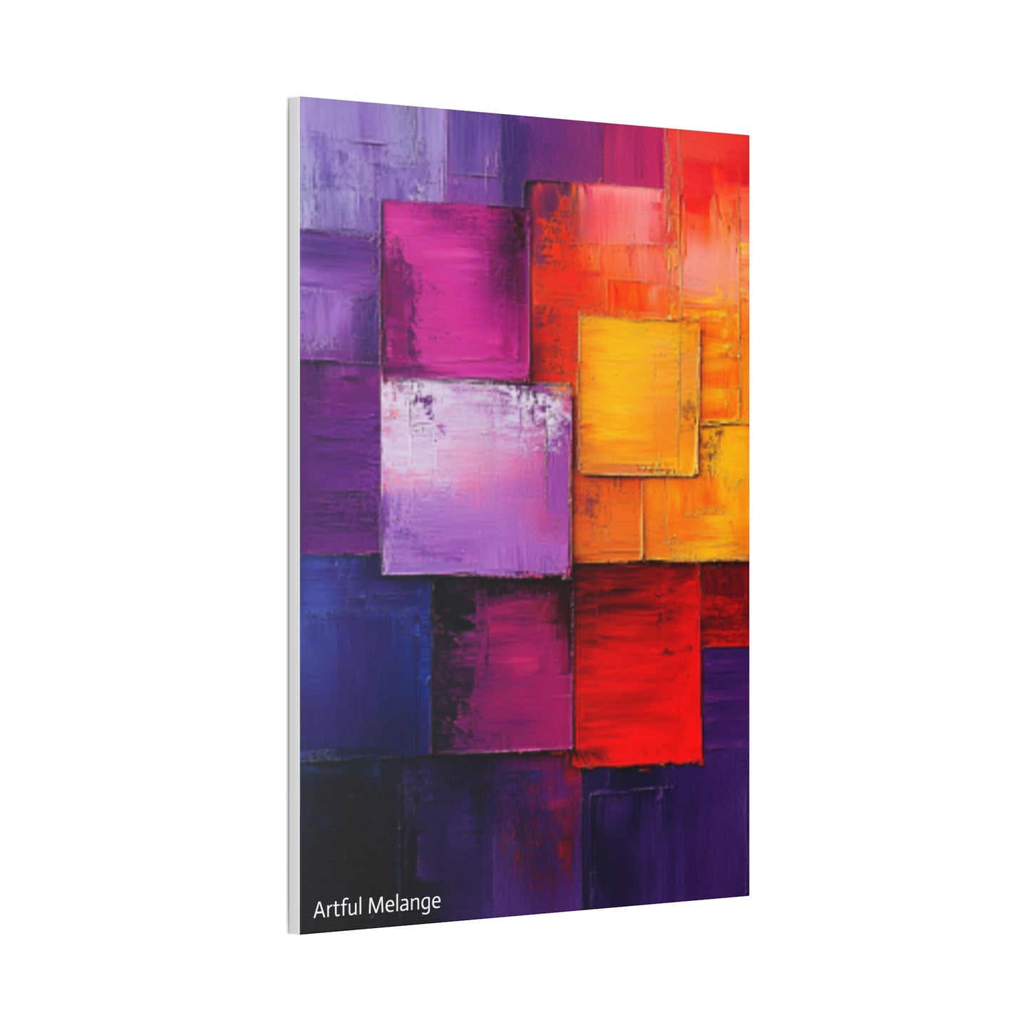 Acrylic Abstract Canvas Print - Homage to the Divine Nine/Red White Purple and Gold 8