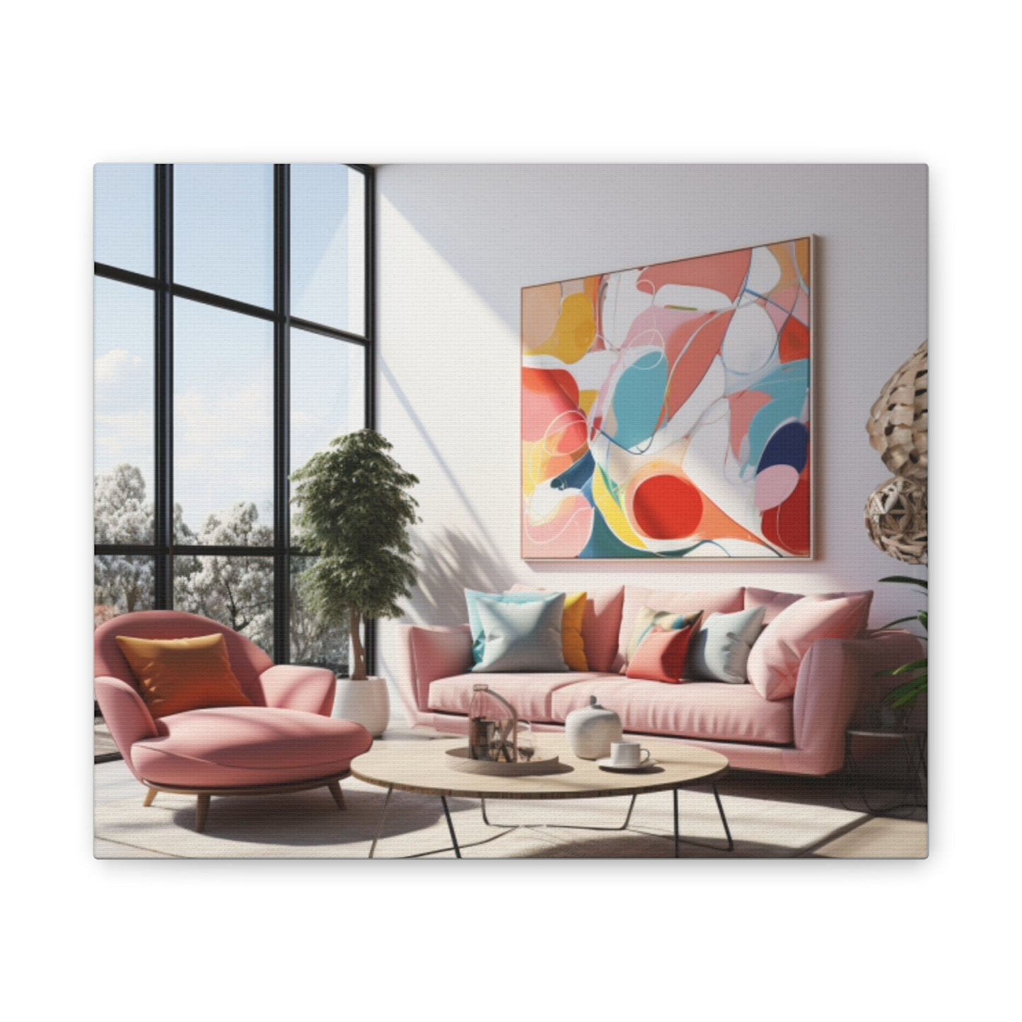 Timeless Elegance: Refined Pink Hues Canvas Print for Sophisticated Living Spaces