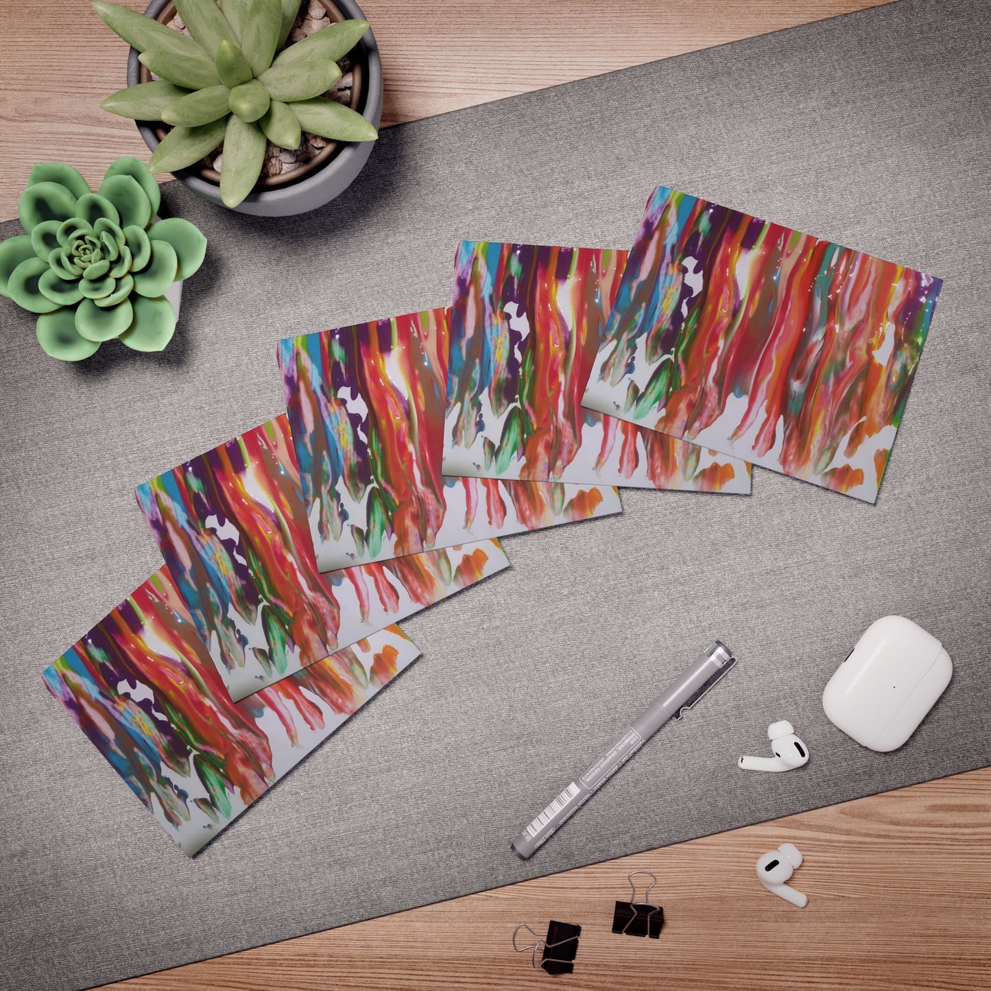 Elegance in Ink:  Abstract Art Note Card Set(5-Pack)