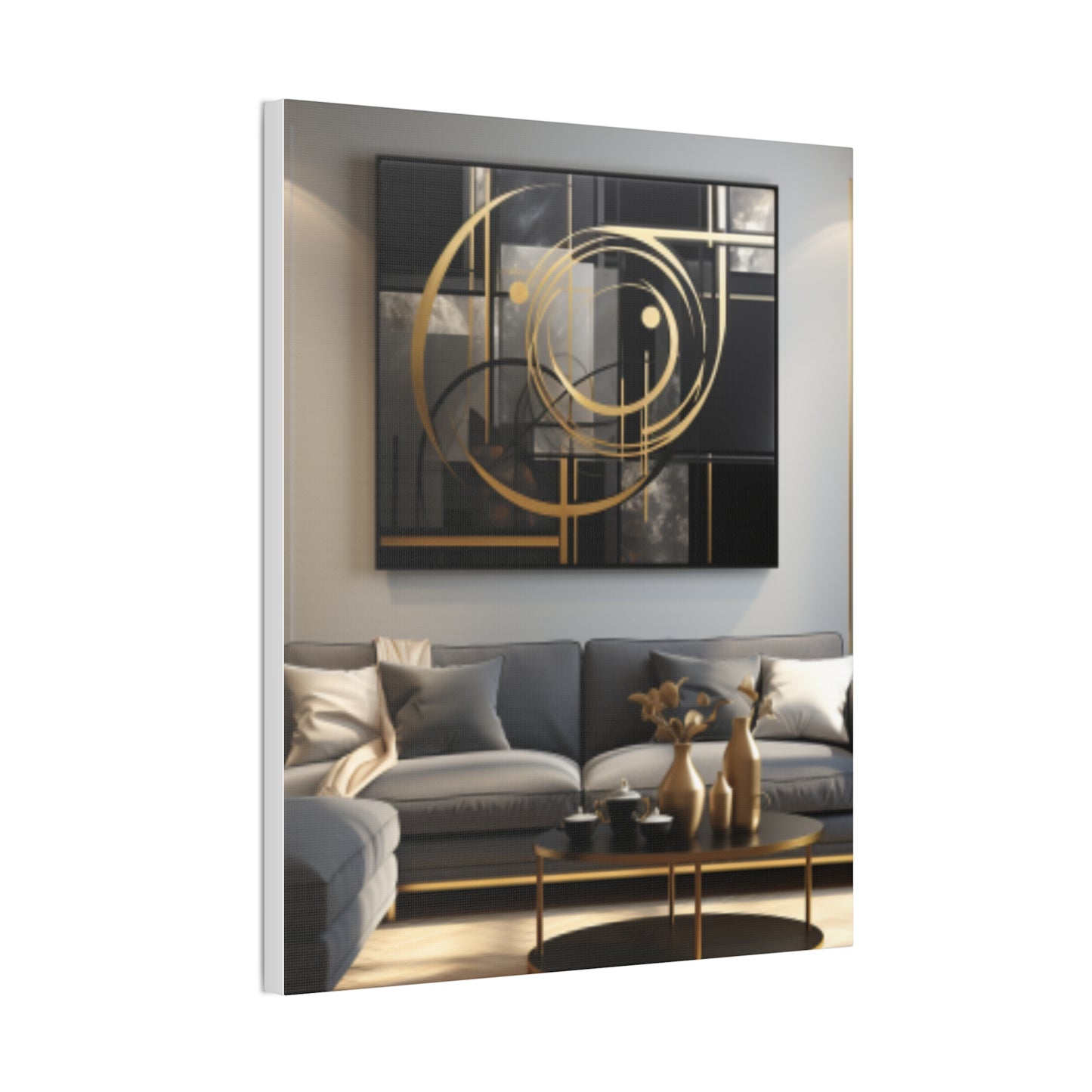 Gold and Black  Elegance: A Symphony of Sophistication Canvas Print