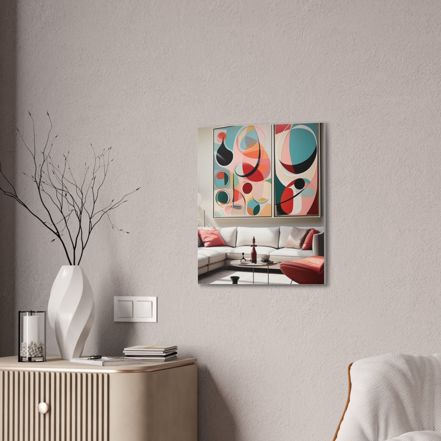 Timeless Elegance: Refined Pink Hues Canvas Print for Sophisticated Living Spaces