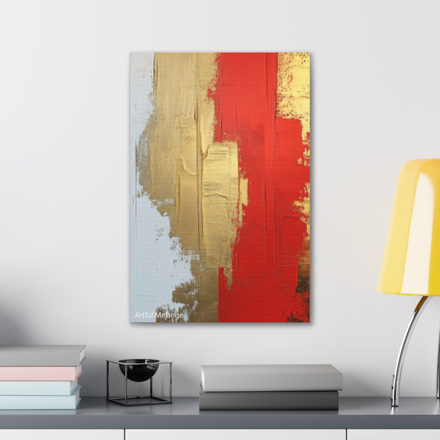 Acrylic Abstract Canvas Print - Homage to the Divine Nine/Red White and Gold 2