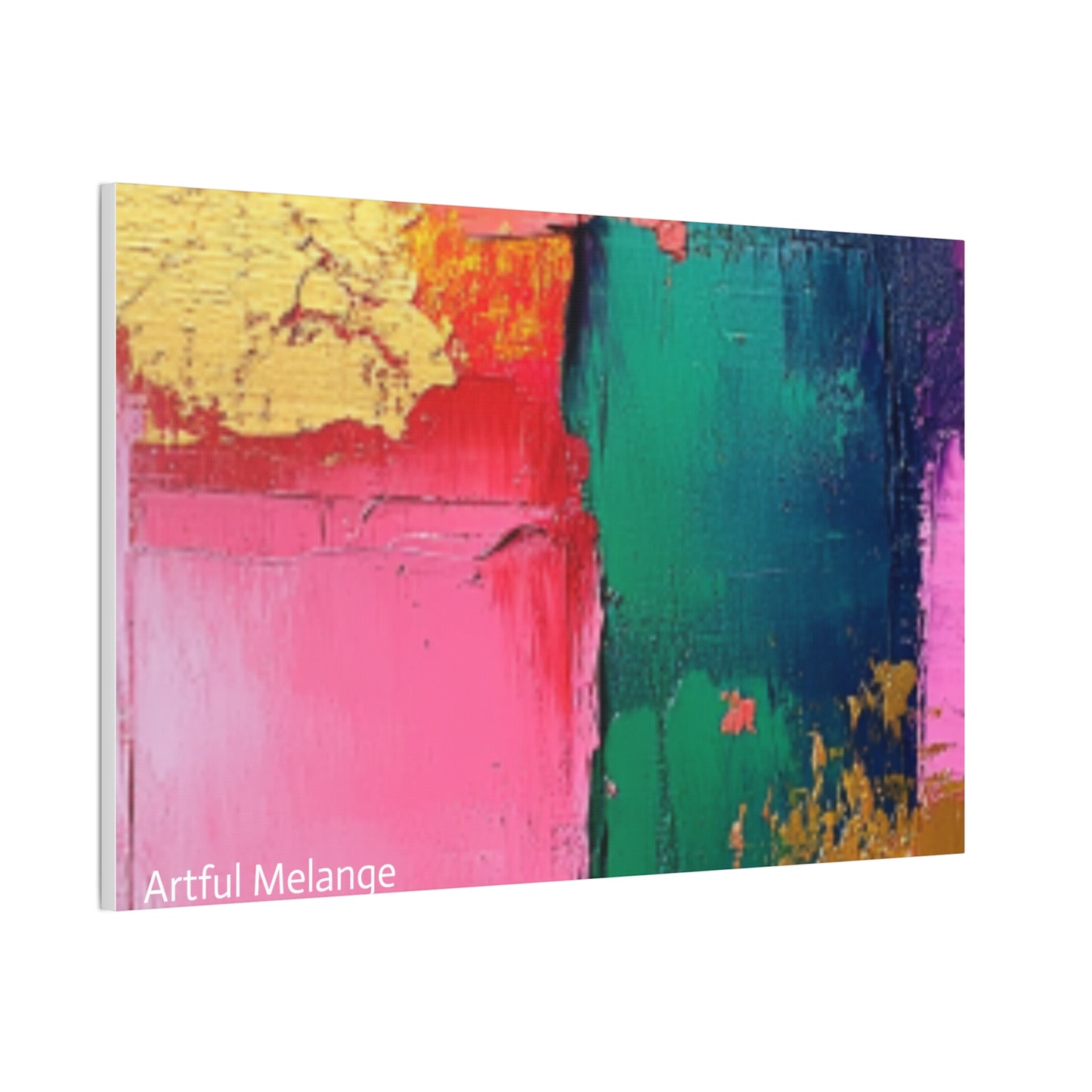 Acrylic Abstract Canvas Print - Homage to the Divine Nine/Pink Green Purple and Gold 1