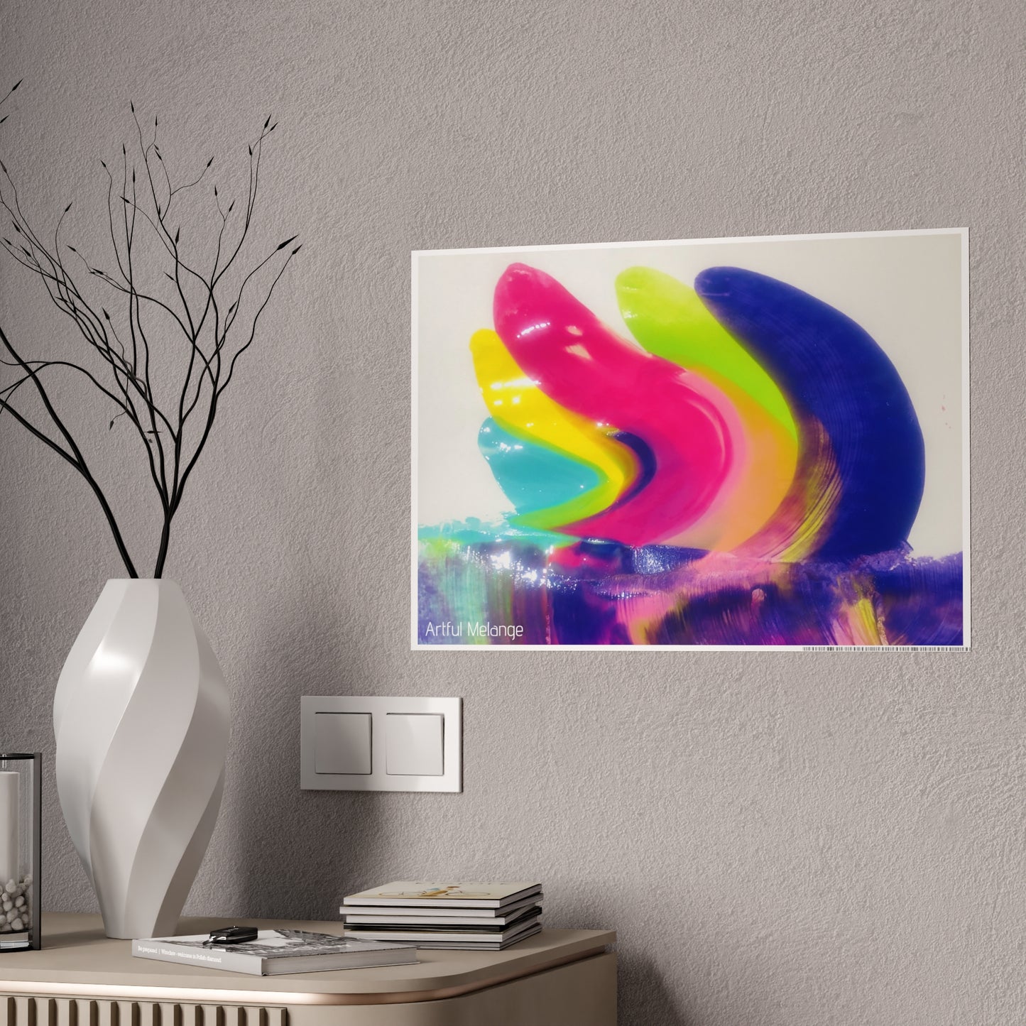 Gleaming Acrylic Abstract Poster: A Spectrum of Colorful Elegance