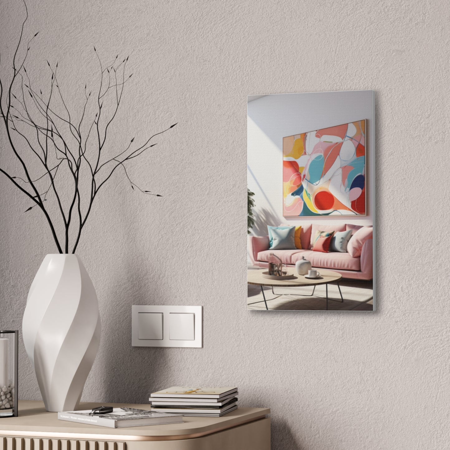 Timeless Elegance: Refined Pink Hues Canvas Print for Sophisticated Living Spaces