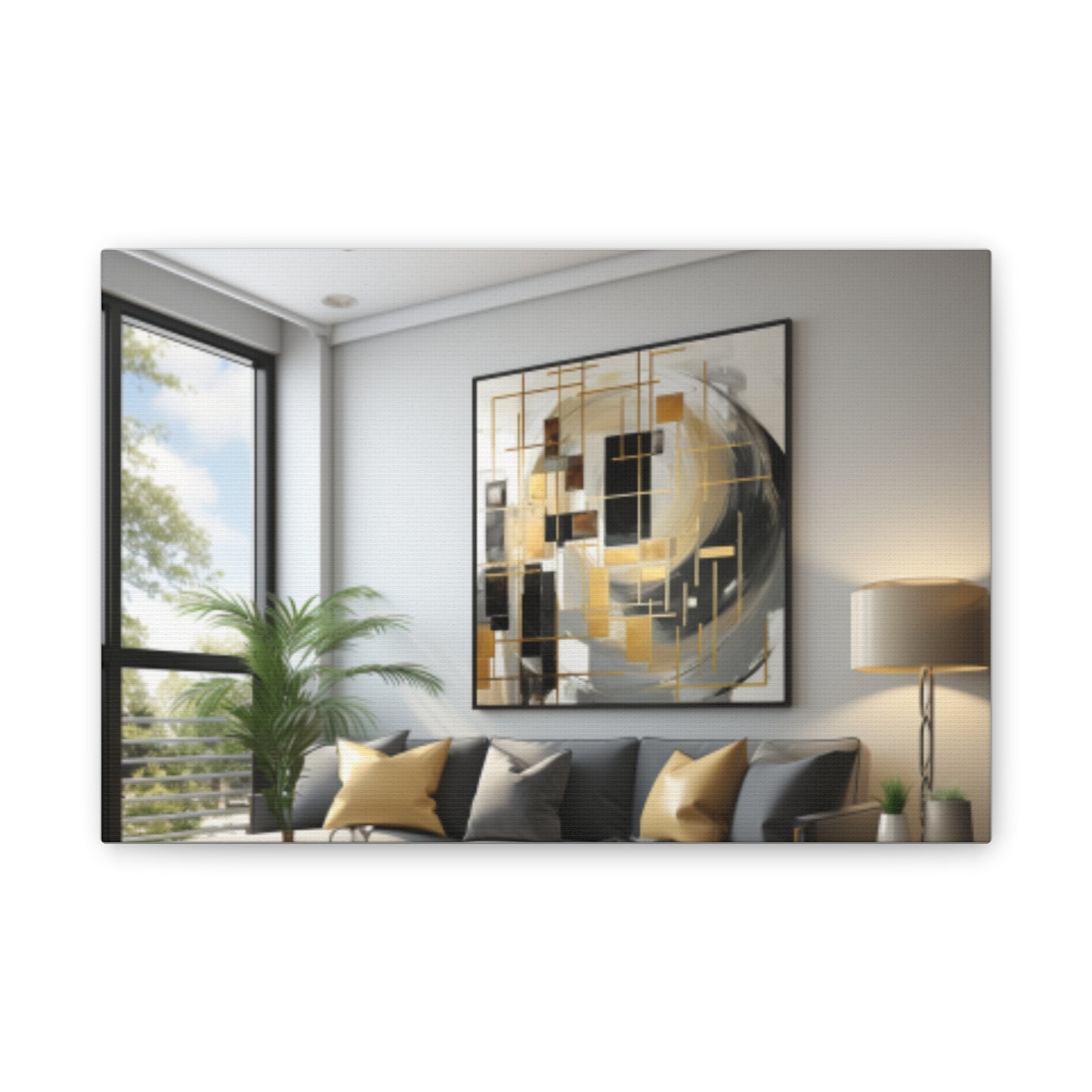 Gold and Black Elegance: A Symphony of Sophistication Canvas Print