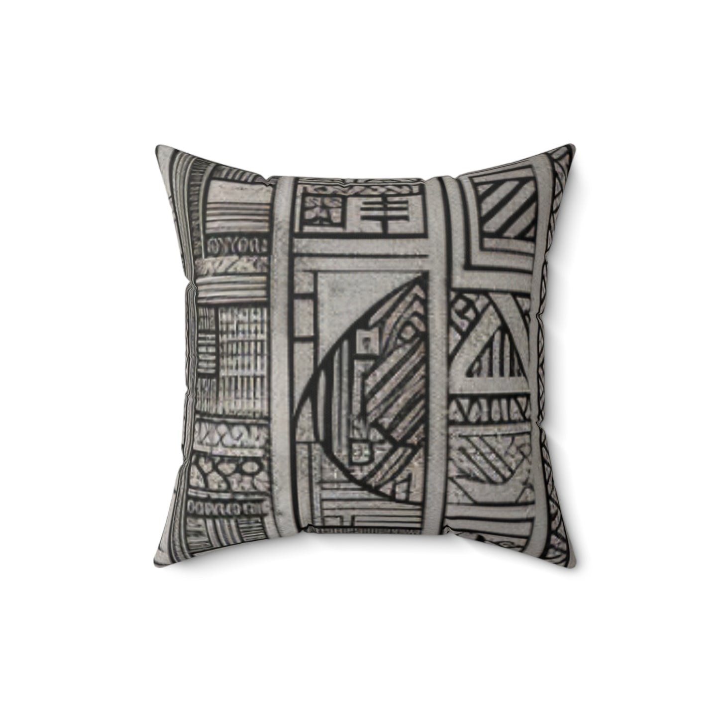 African Mud Cloth Design Square Pillow