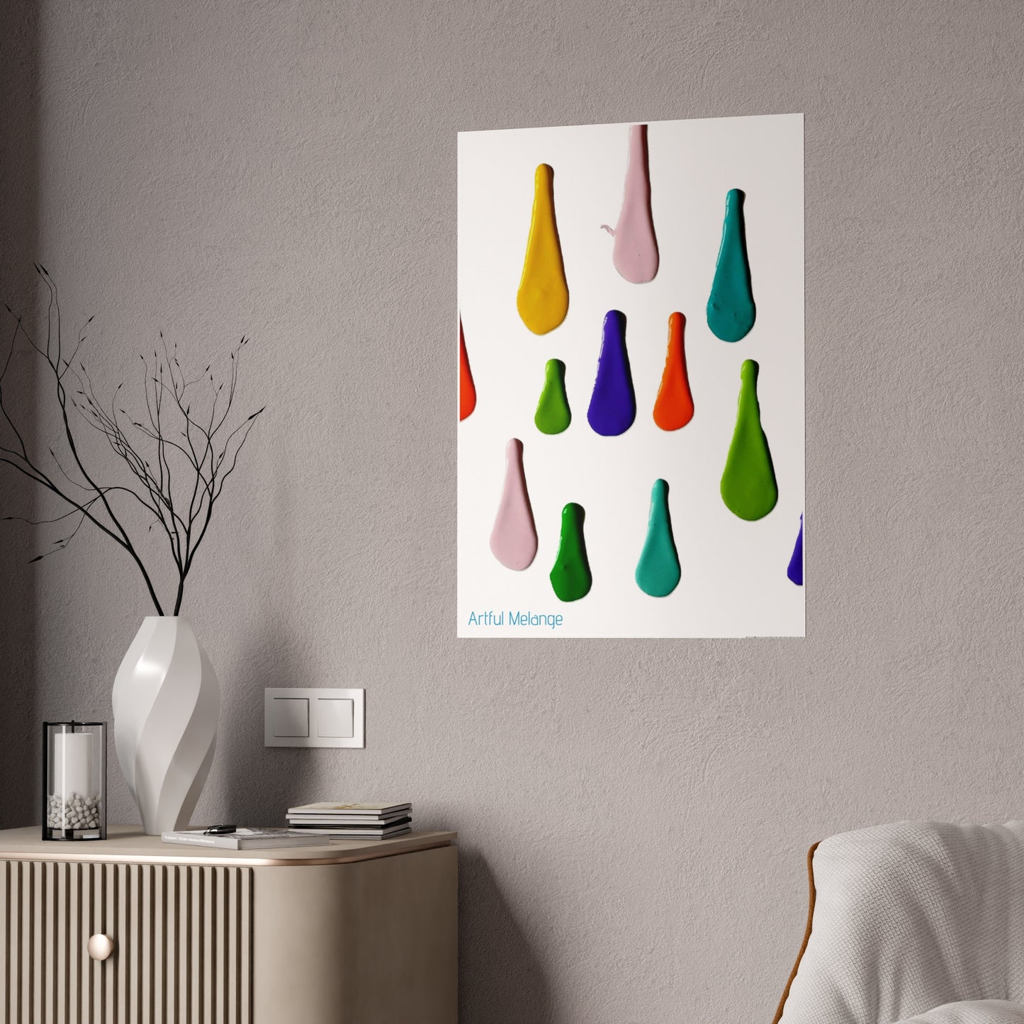 Gleaming Acrylic Abstract Poster: A Spectrum of Colorful Elegance