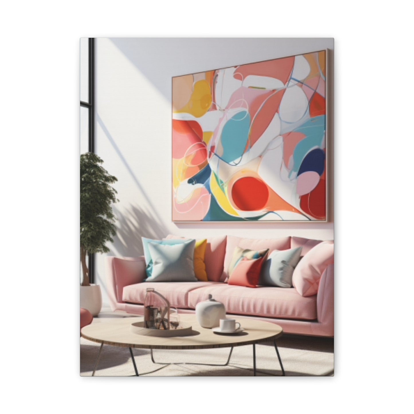 Timeless Elegance: Refined Pink Hues Canvas Print for Sophisticated Living Spaces