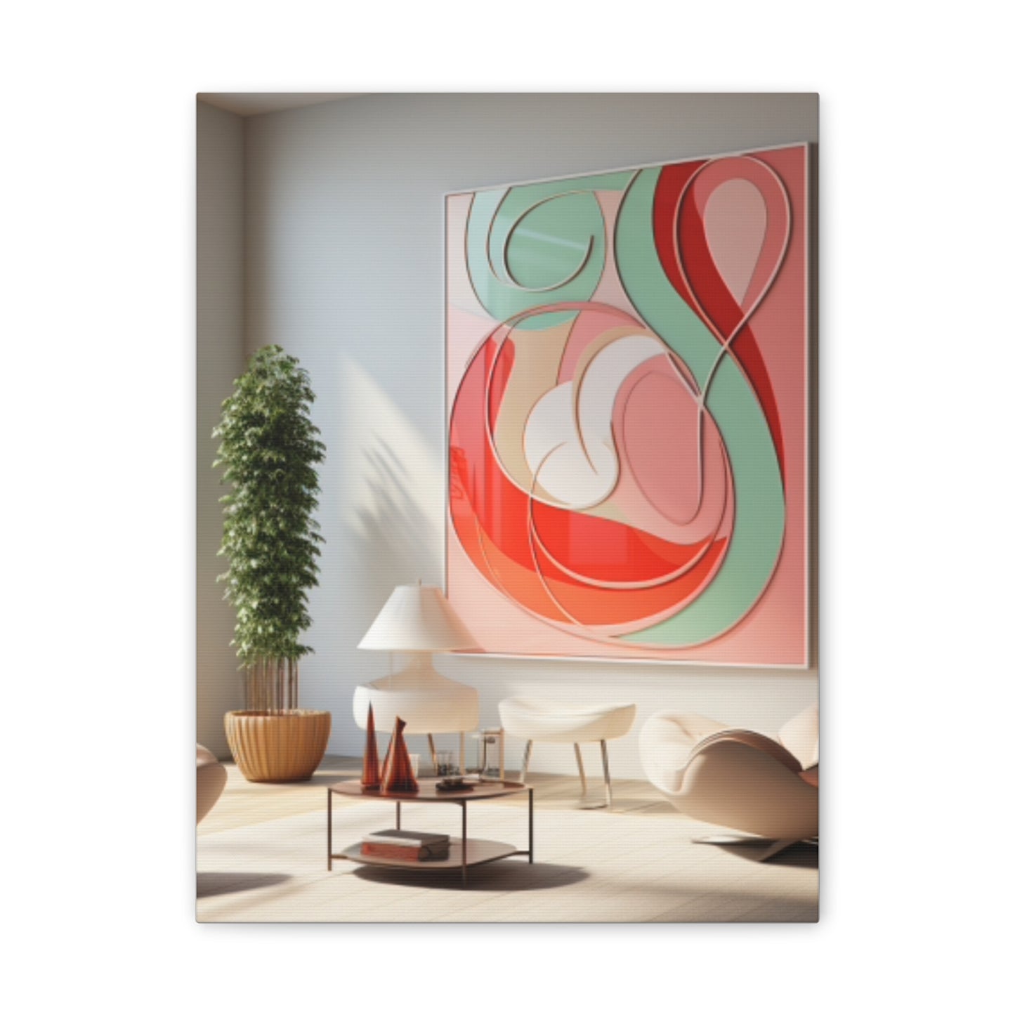 Timeless Elegance: Refined Pink Hues Canvas Print for Sophisticated Living Spaces