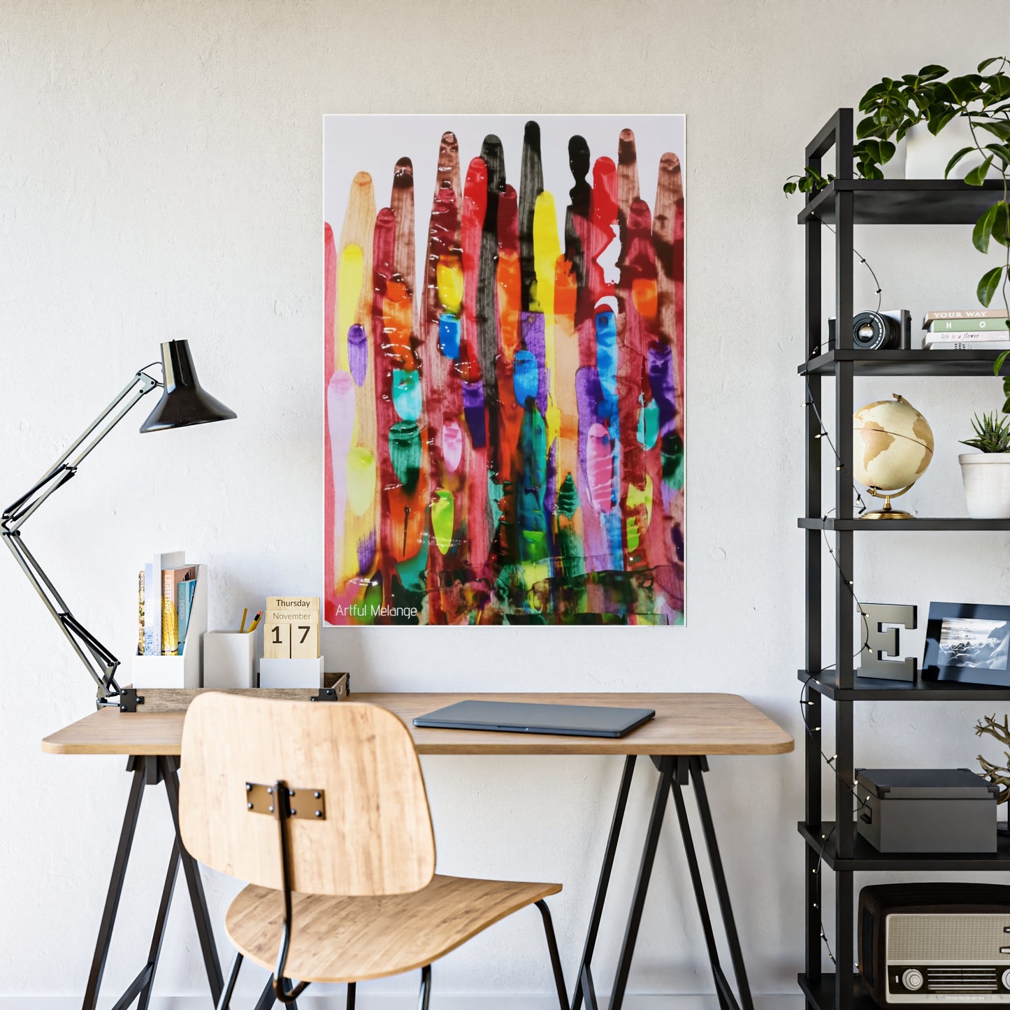 Gleaming Acrylic Abstract Poster: A Spectrum of Colorful Elegance