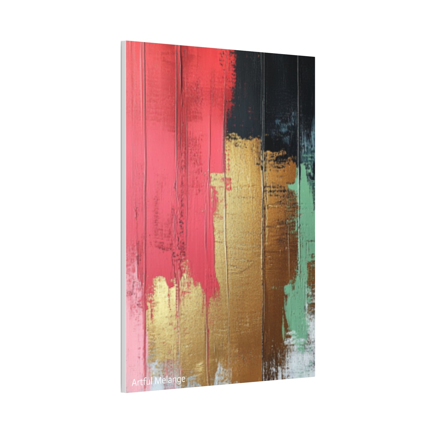 Acrylic Abstract Canvas Print - Homage to the Divine Nine/Pink Green Black and Gold 6