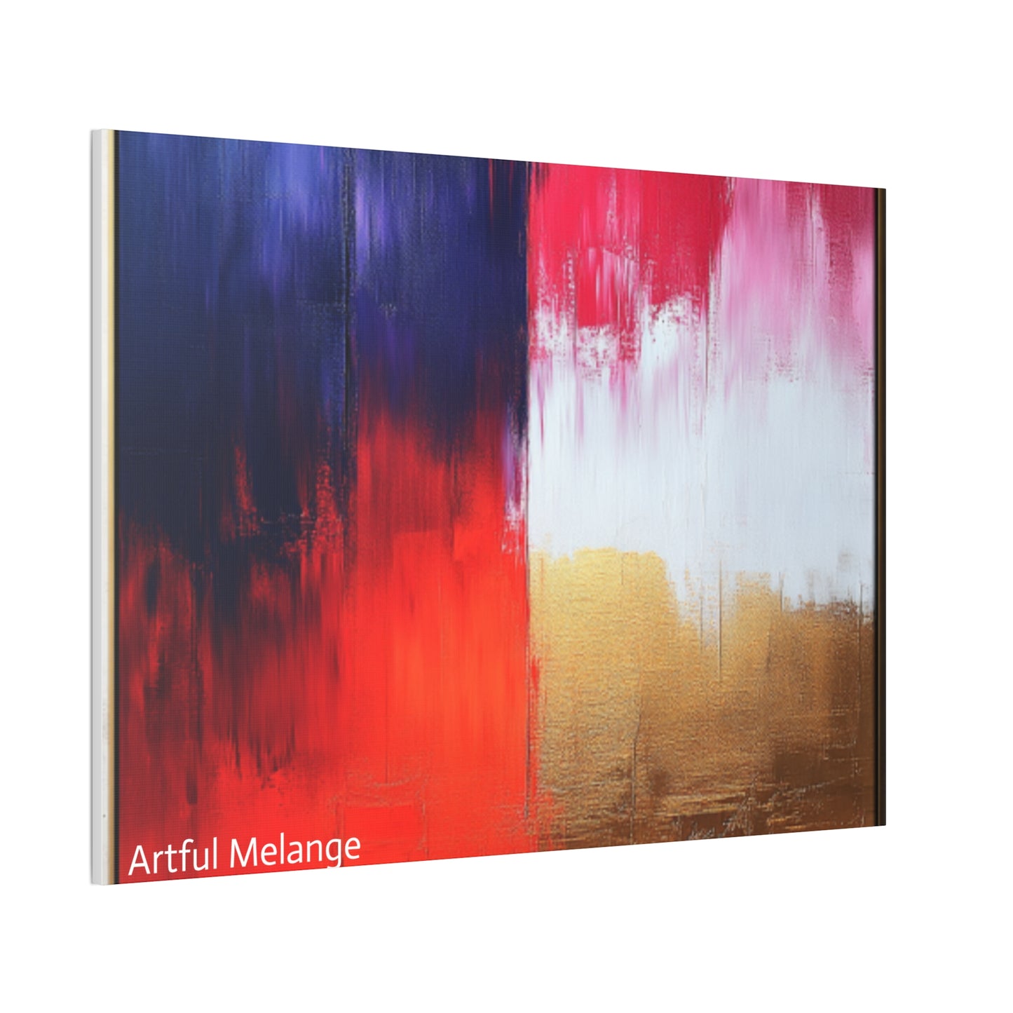 Acrylic Abstract Canvas Print - Homage to the Divine Nine/Red White Purple and Gold 2