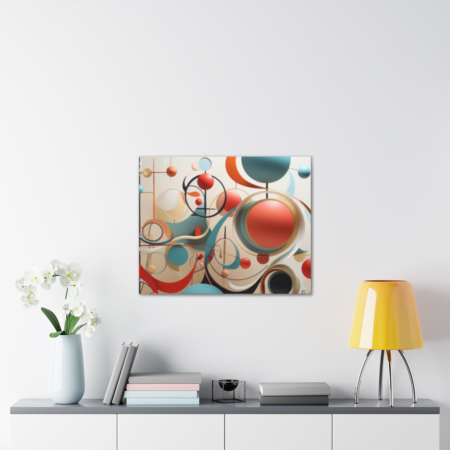 Harmony in Cyan and Peach- Graphic Print