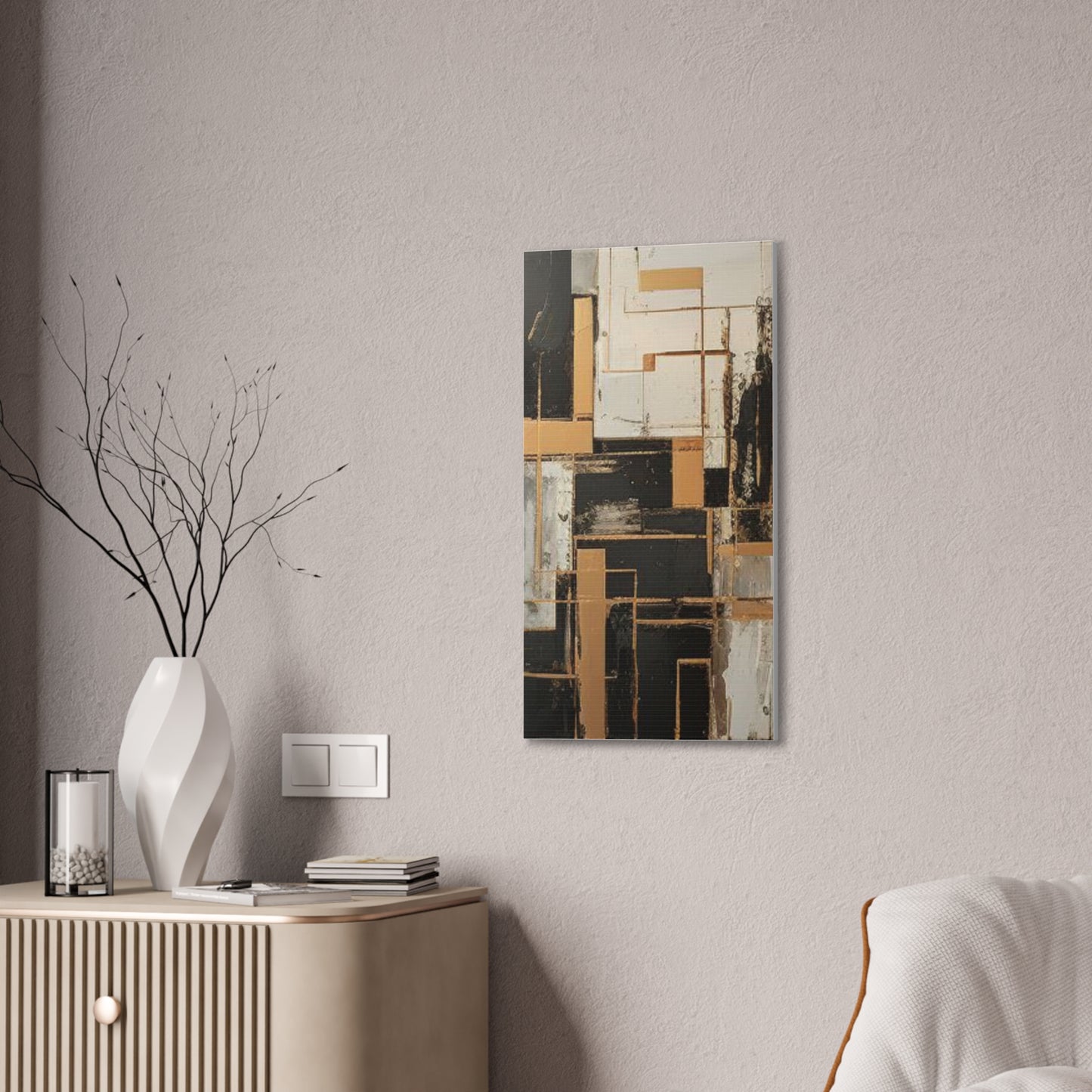 Gold and Black Elegance: A Symphony of Sophistication Canvas Print