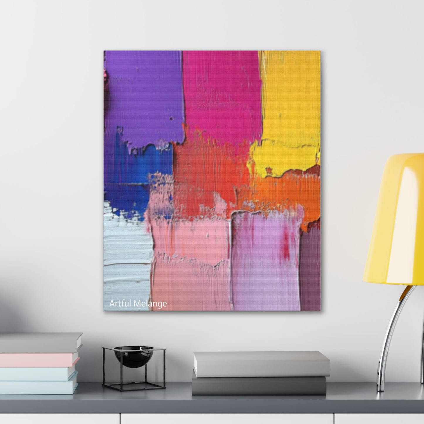 Acrylic Abstract Canvas Print - Homage to the Divine Nine/Gold Purple Pink and Green 4