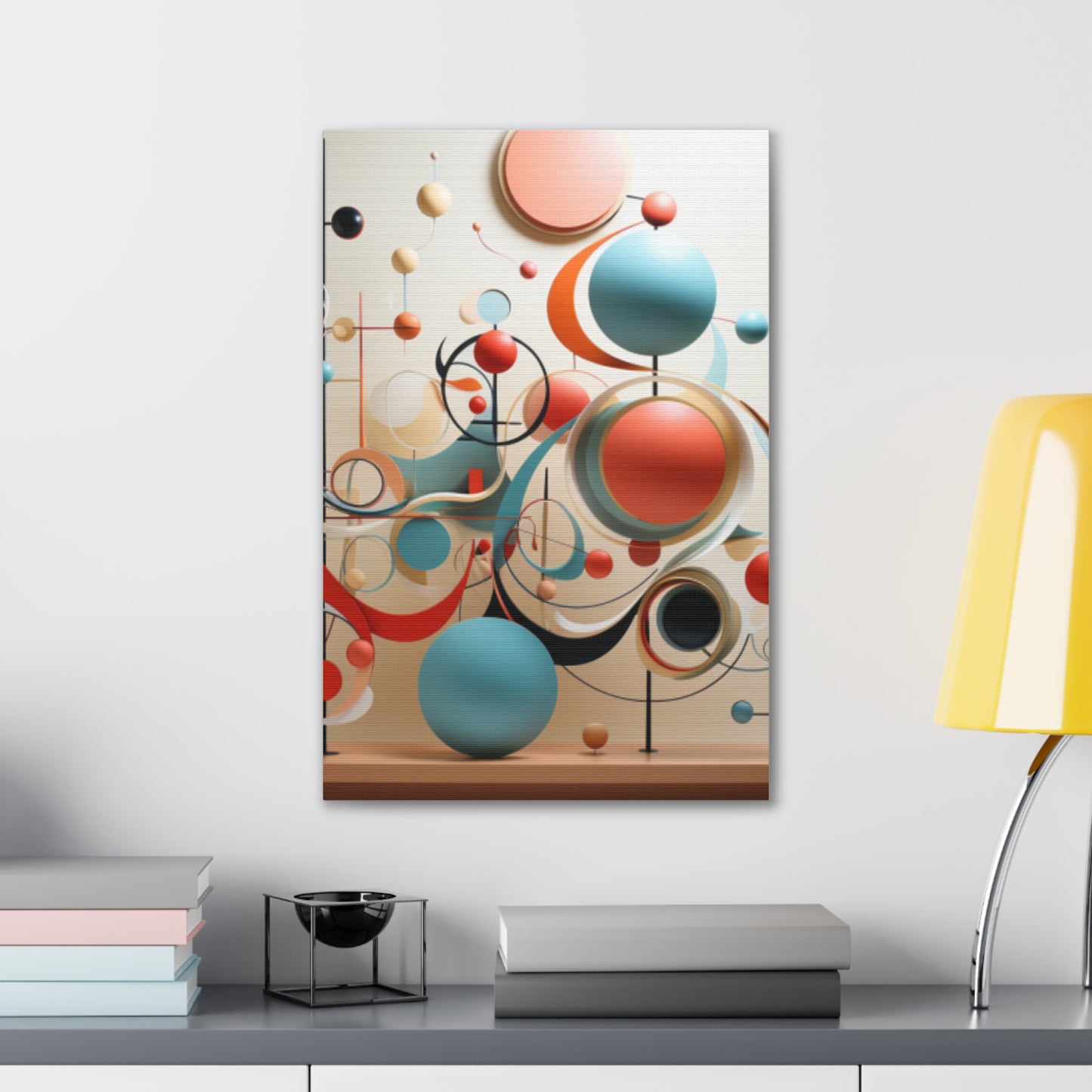 Harmony in Cyan and Peach- Graphic Print