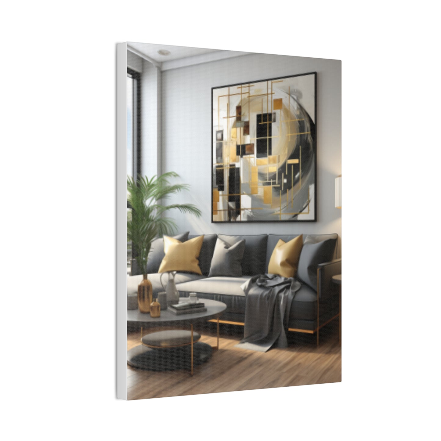 Gold and Black Elegance: A Symphony of Sophistication Canvas Print