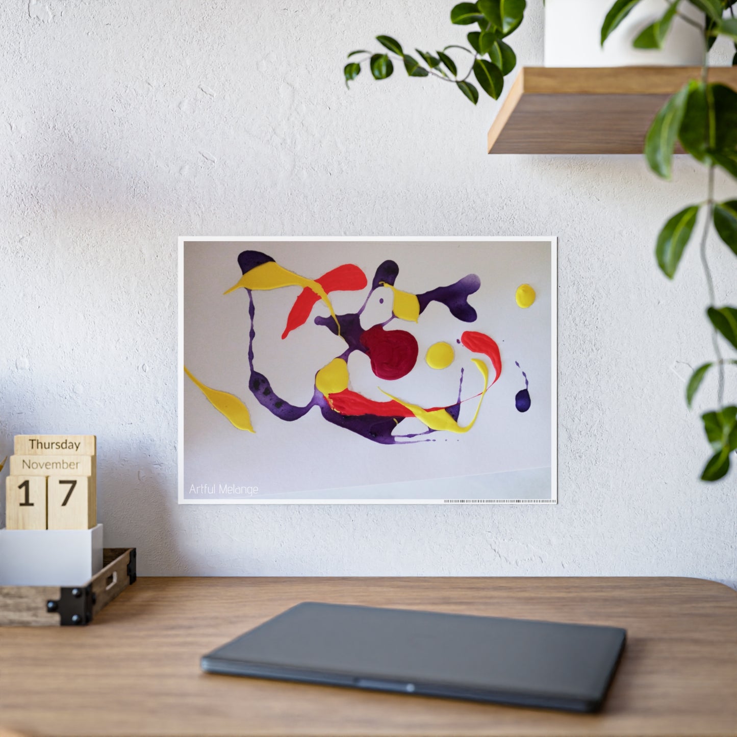 Gleaming Acrylic Abstract Poster: A Spectrum of Colorful Elegance